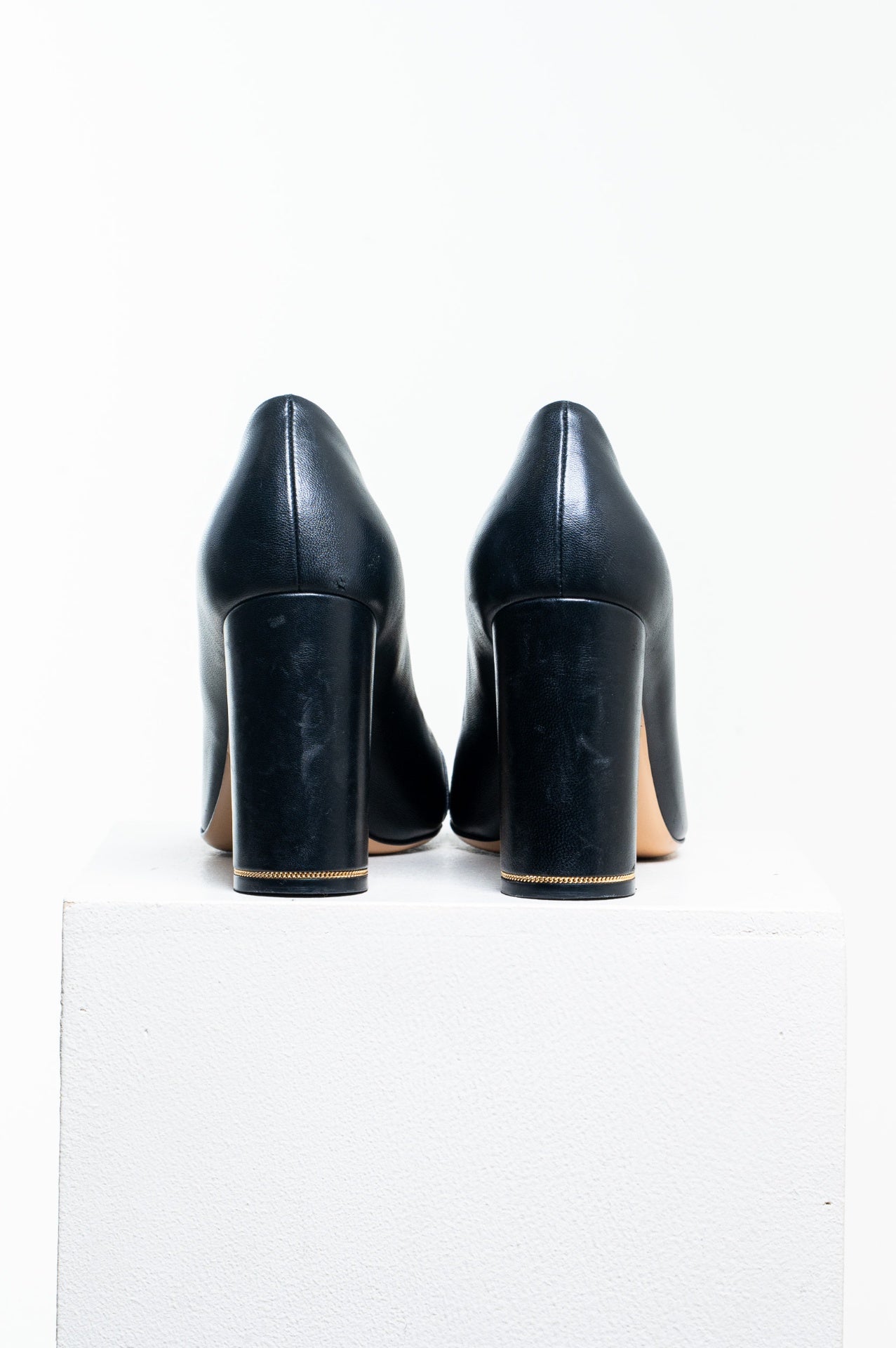 Black Fiamma Chunky High Heel Pump