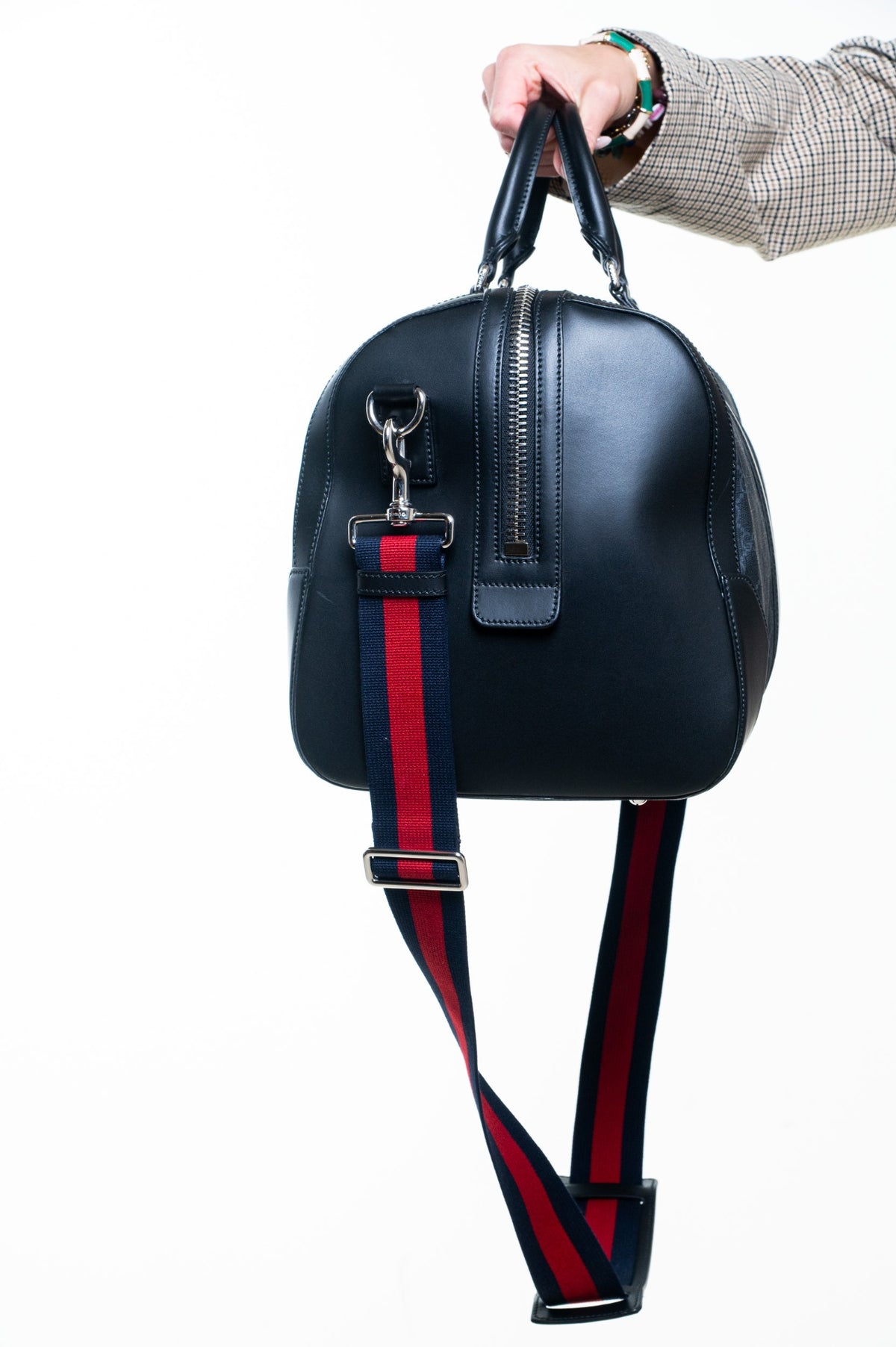 Black GG Supreme Carry On Duffle Bag