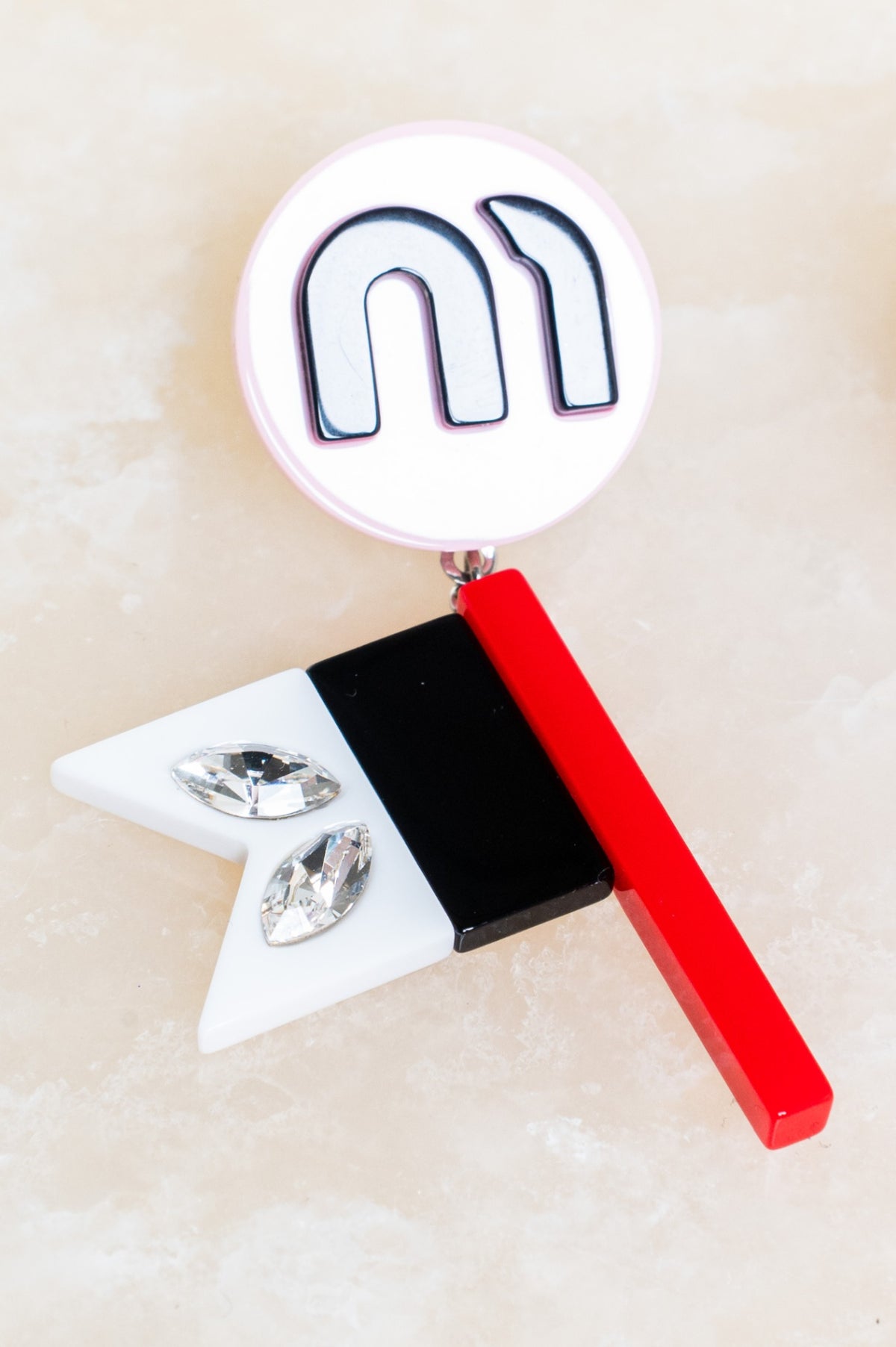 Pink, Black, Red Race Flag Clip-On Earrings