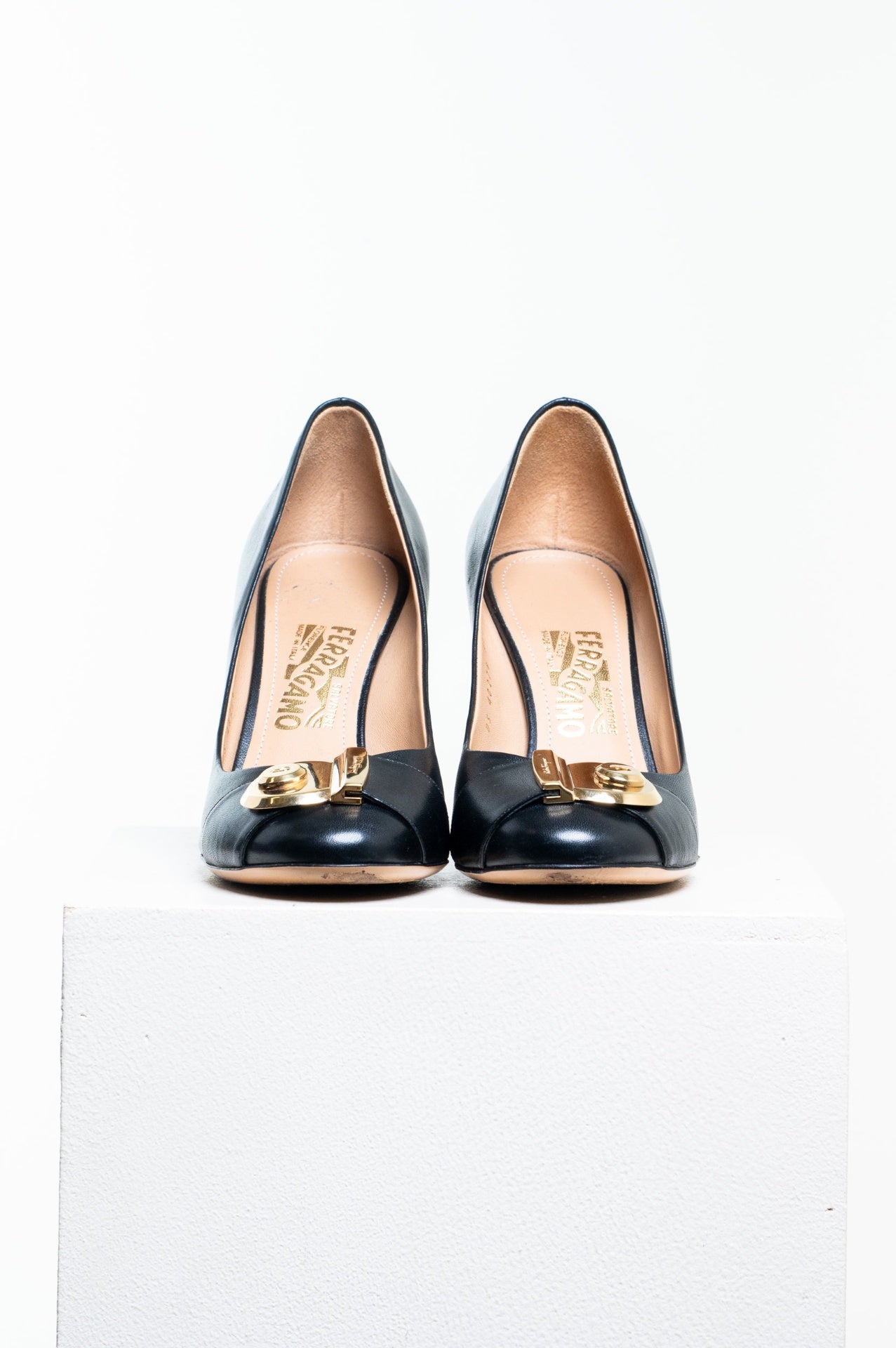 Black Fiamma Chunky High Heel Pump