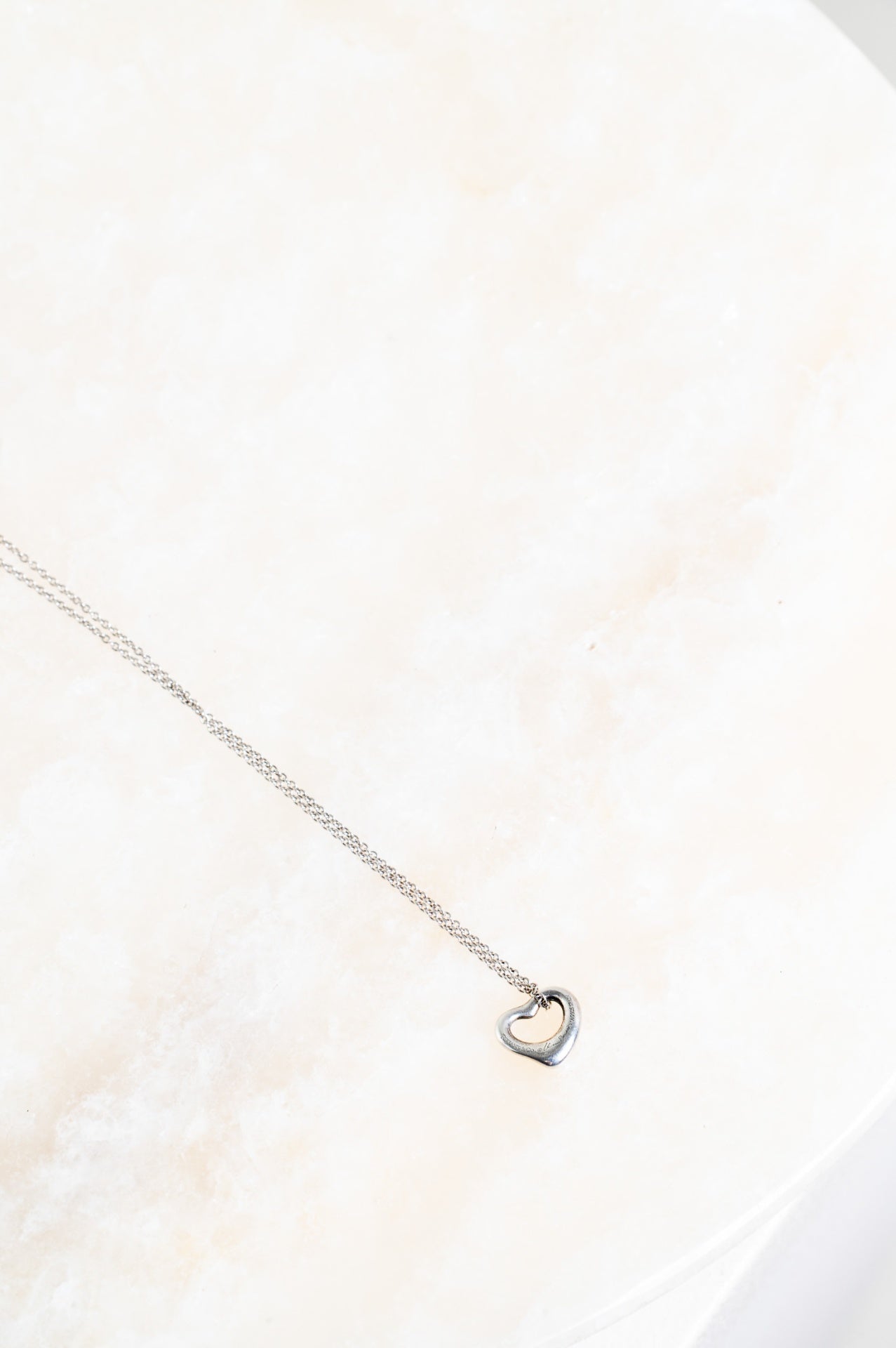 Sterling Silver Elsa Peretti Open Heart Pendant Necklace