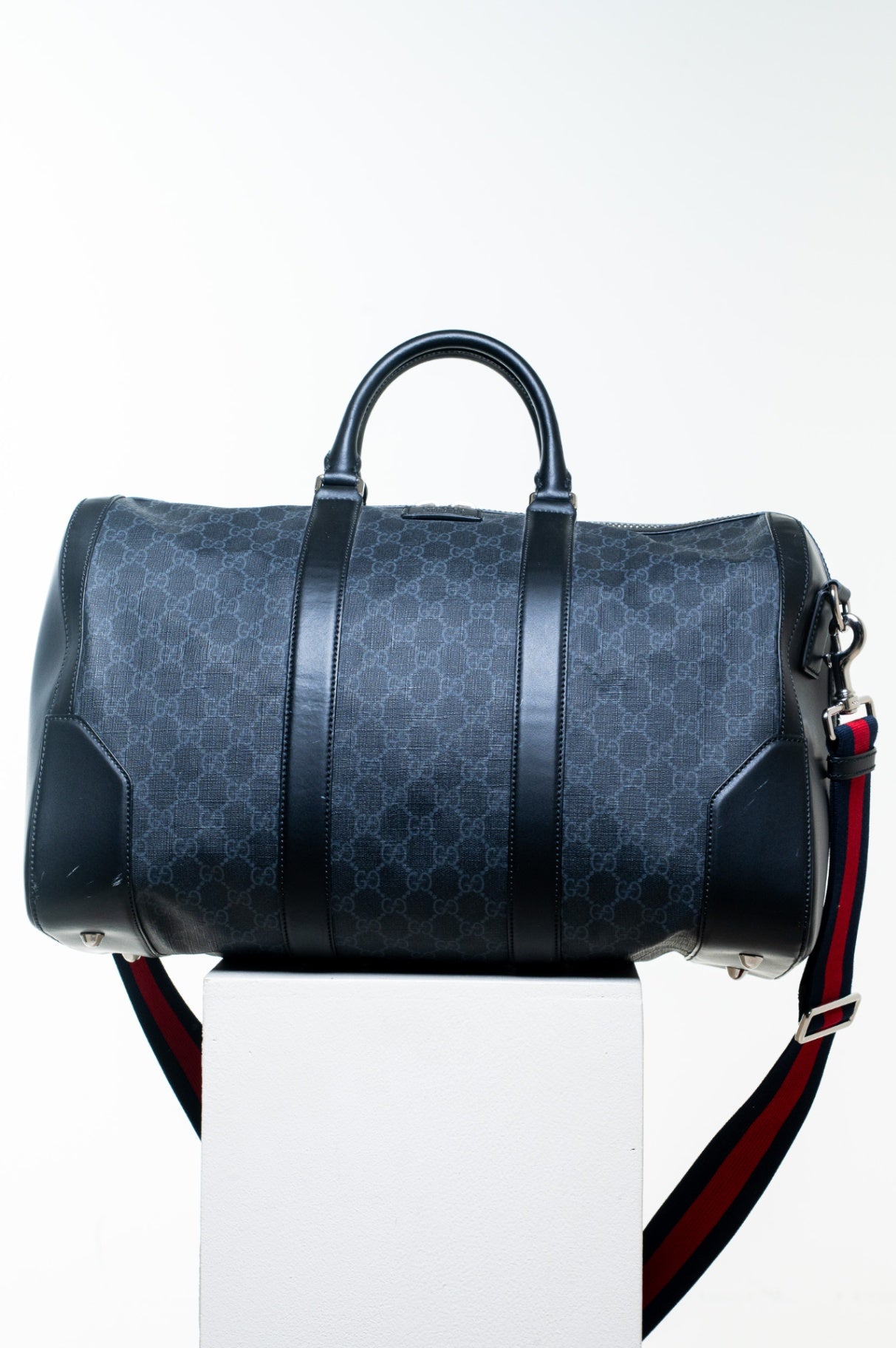 Black GG Supreme Carry On Duffle Bag