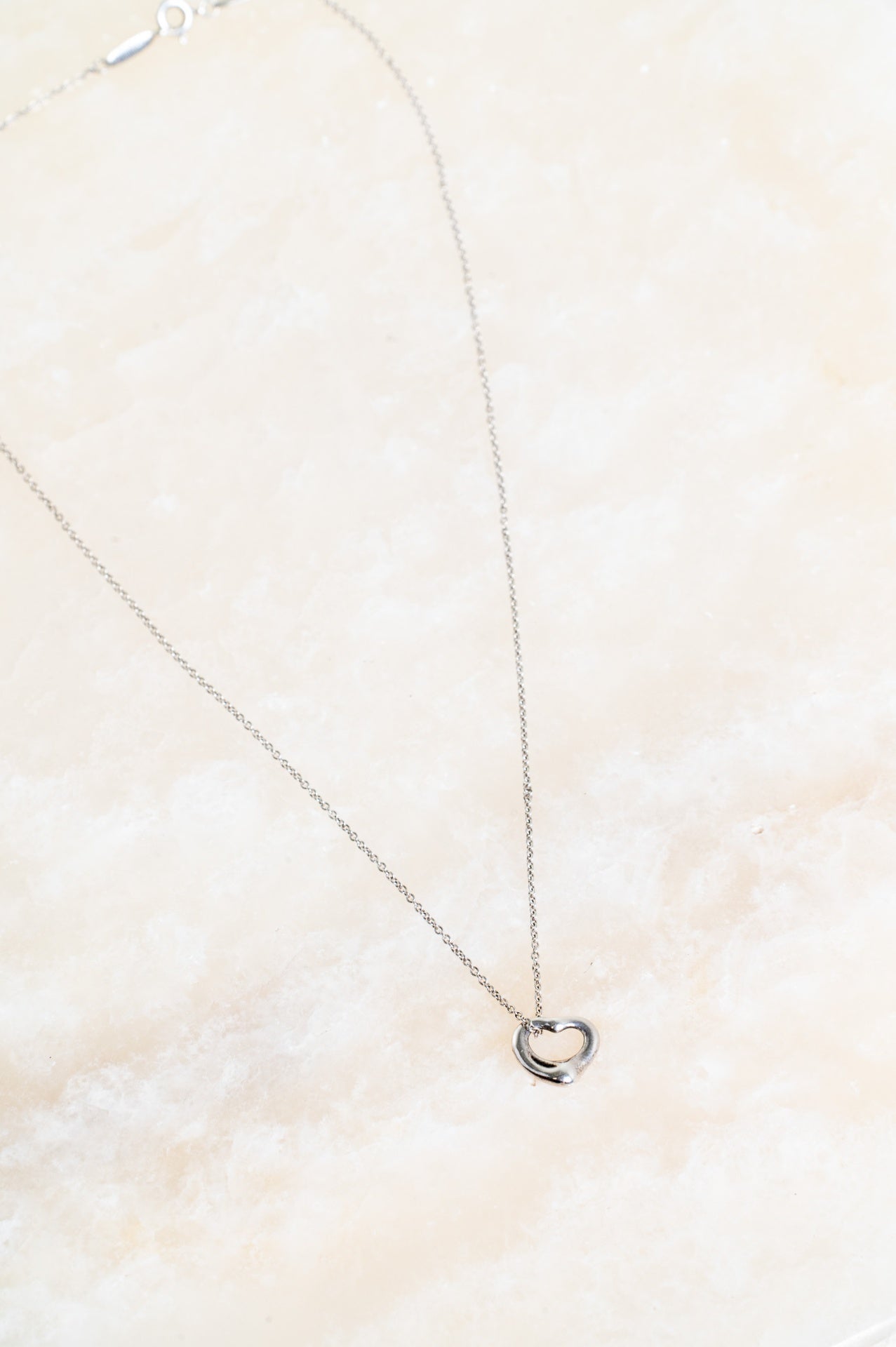 Sterling Silver Elsa Peretti Open Heart Pendant Necklace