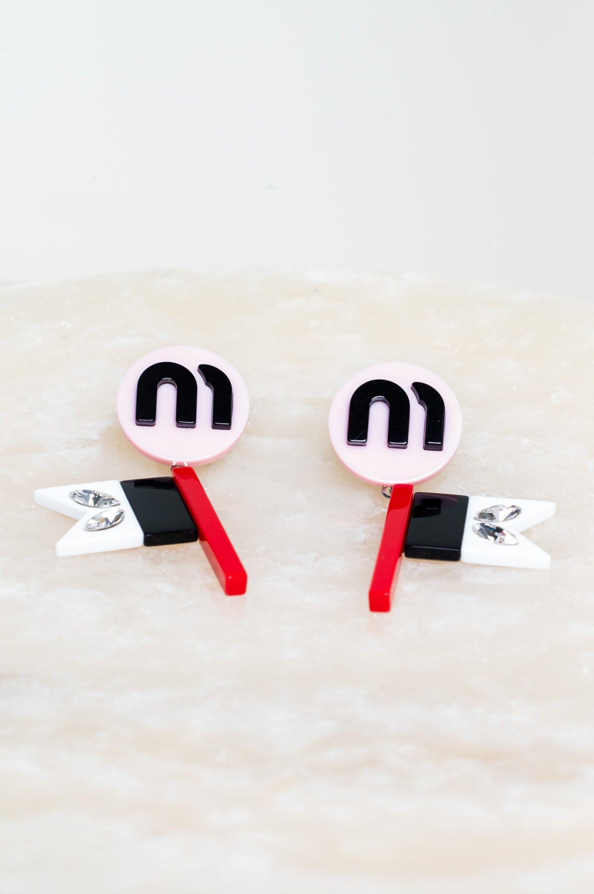 Pink, Black, Red Race Flag Clip-On Earrings