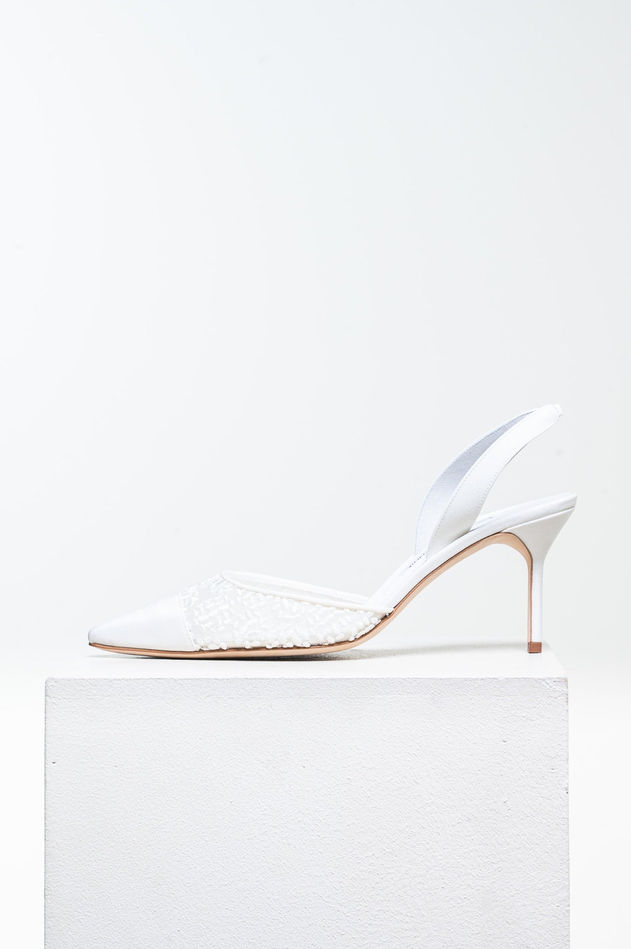 Light Cream Capsli 70 Slingback Pumps