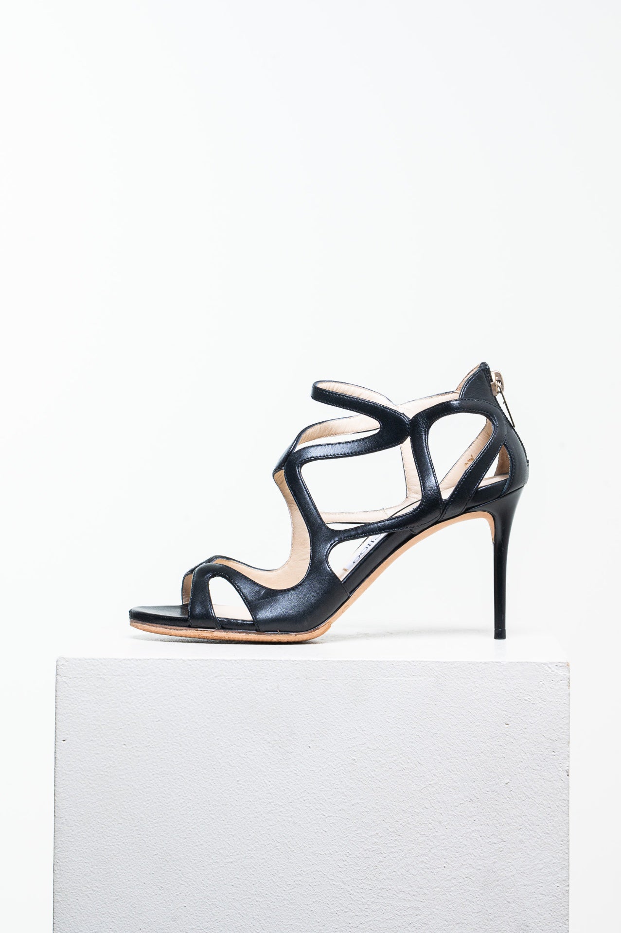 Black Leslie Cutout Strappy Heels