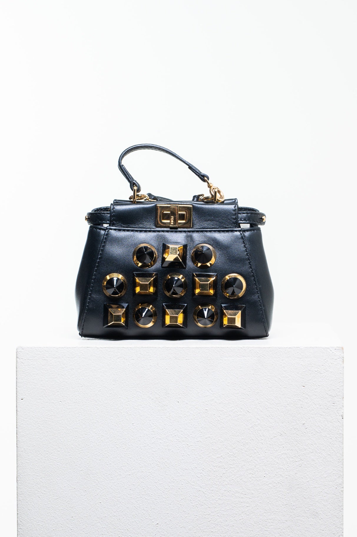 Black Micro Peekaboo Nappa/Borchie Gold Edition