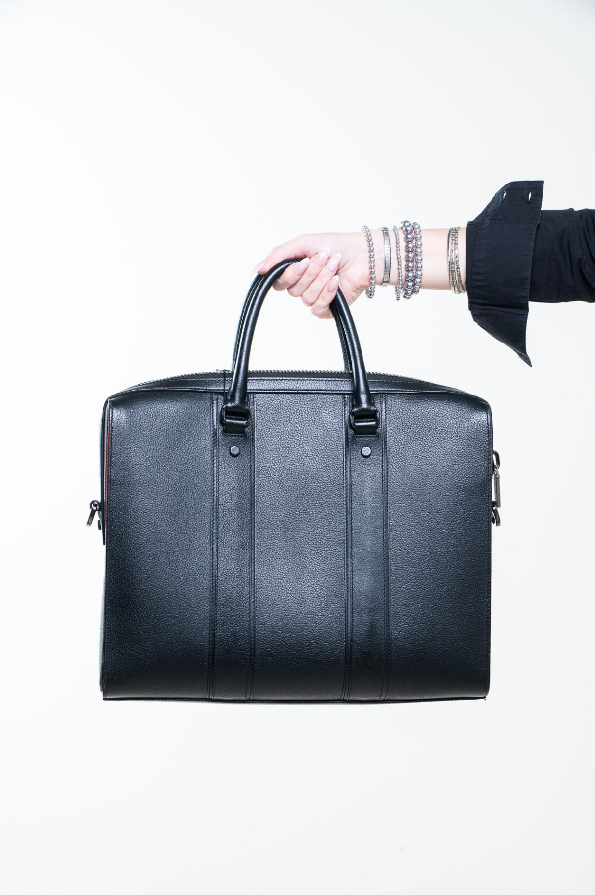 Black Leather Streetwall Briefcase