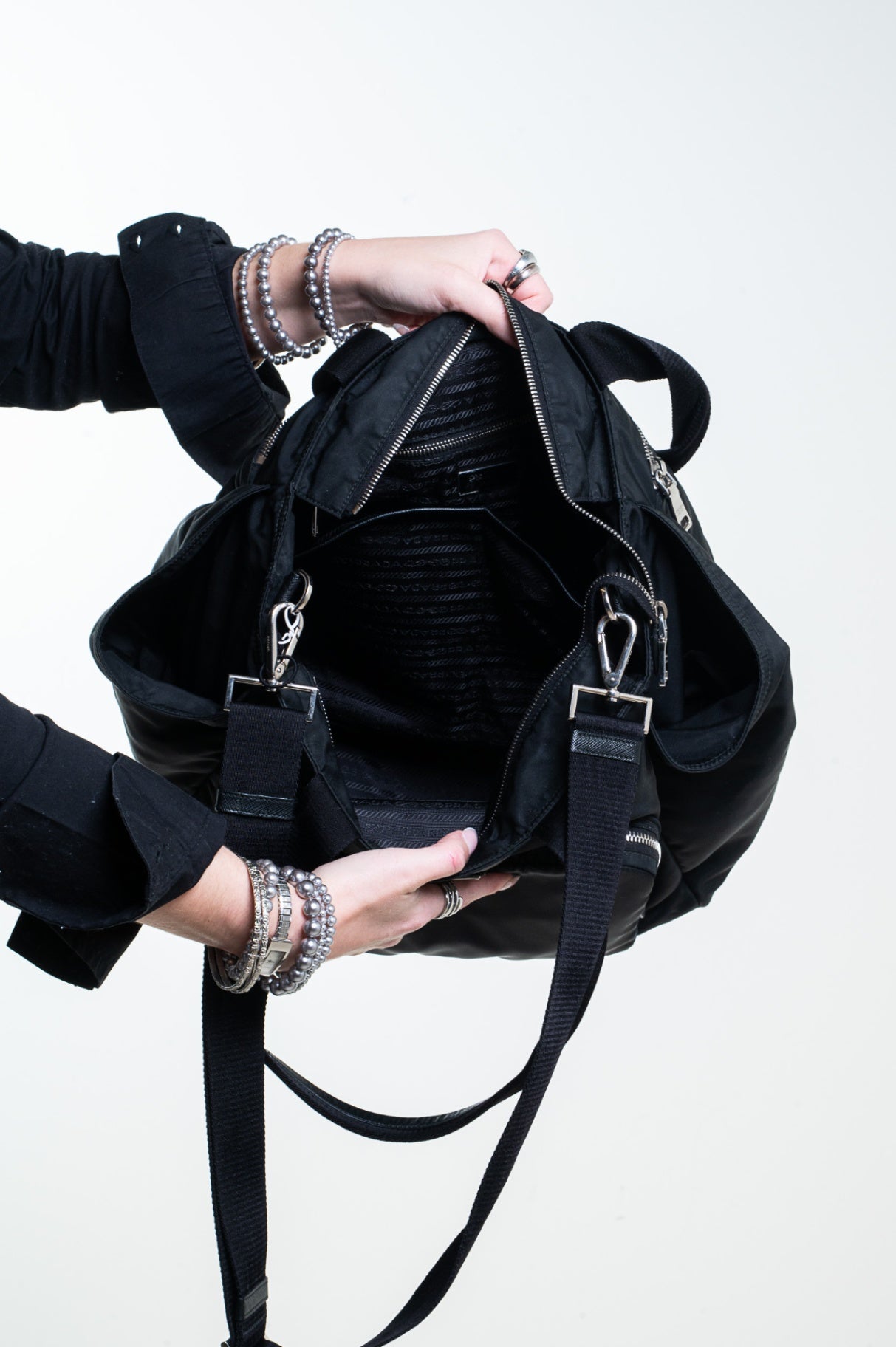 Black ReNylon Baby Bag