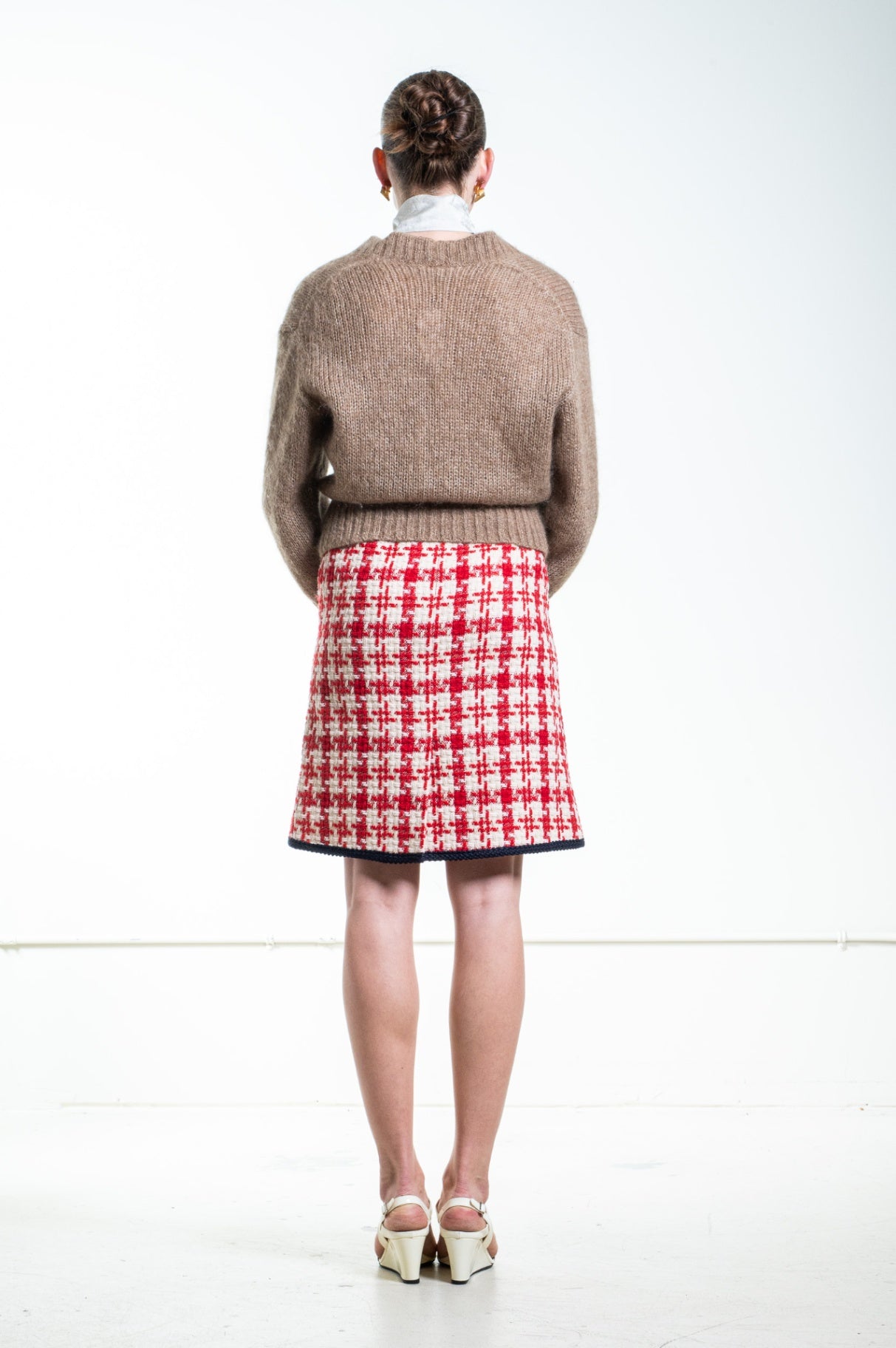 Camel Mohair Zip Up Sweater