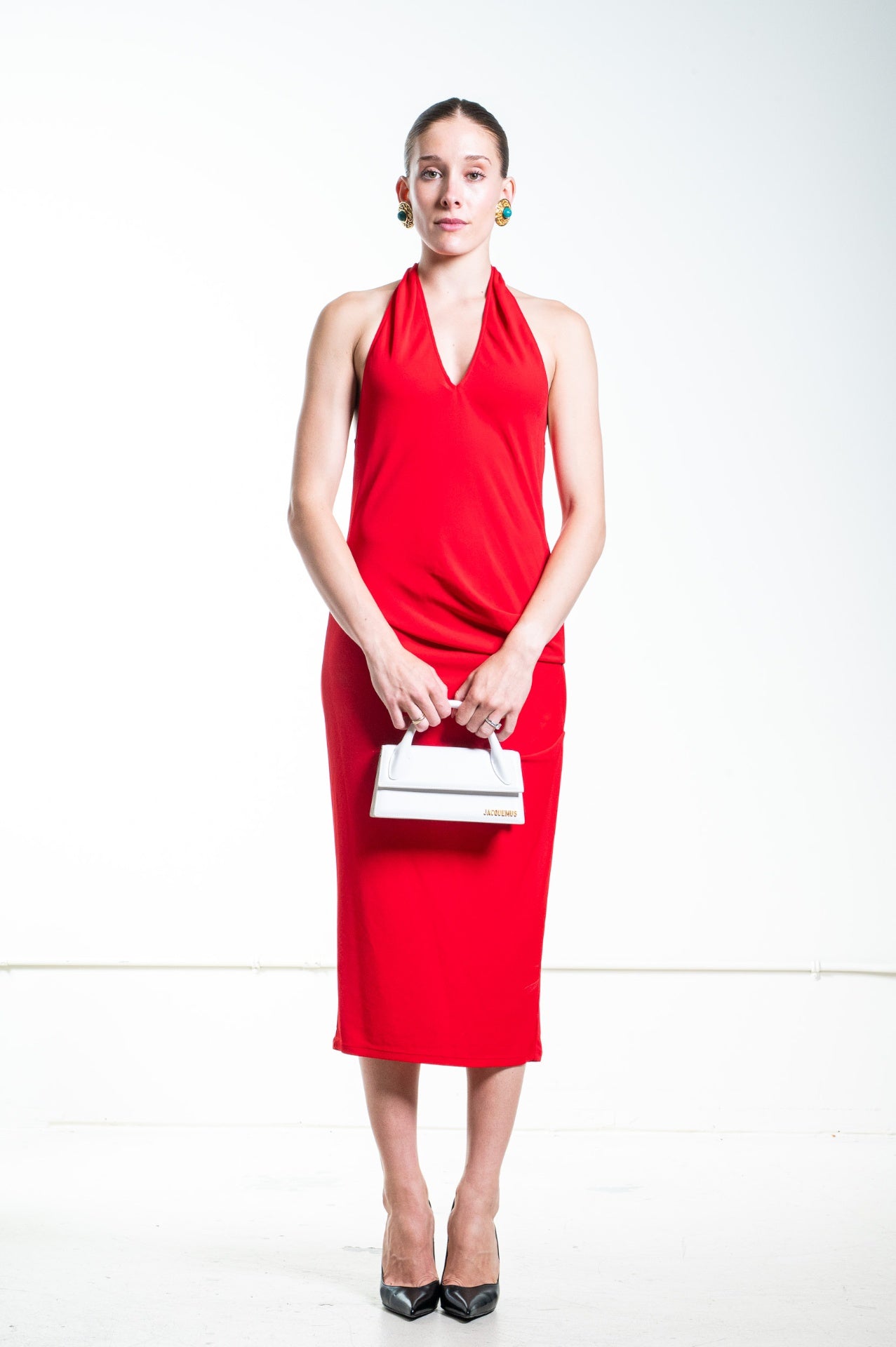 Red La Robe Pasadena Midi Dress