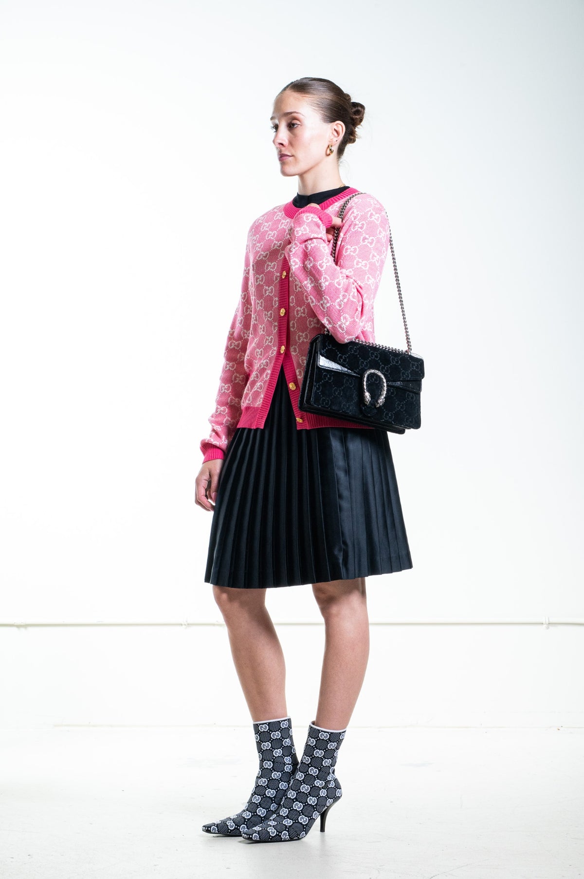 Black Velvet Medium Dionysus Shoulder Bag