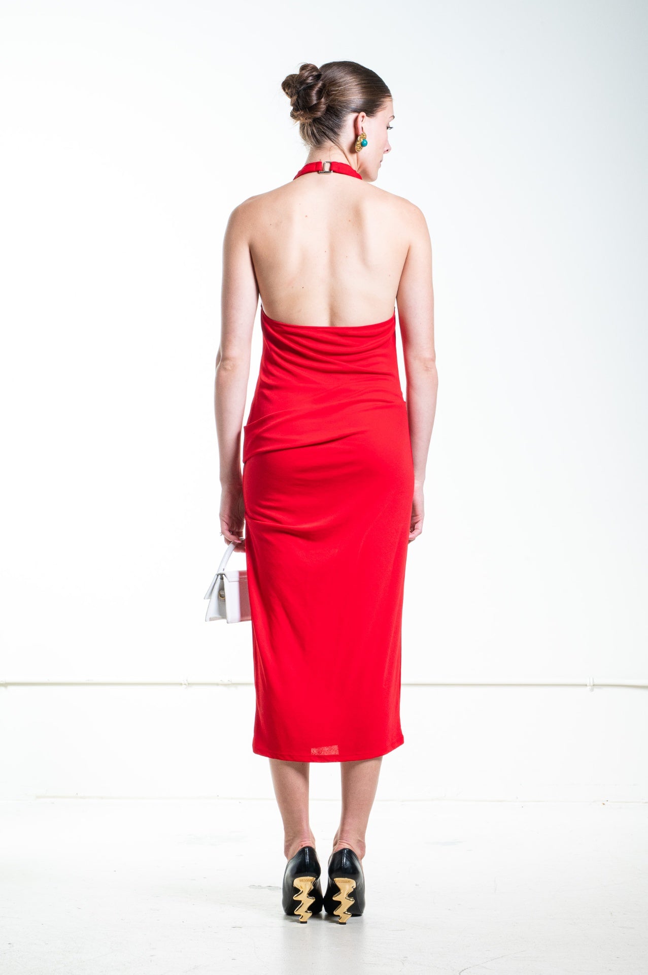 Red La Robe Pasadena Midi Dress