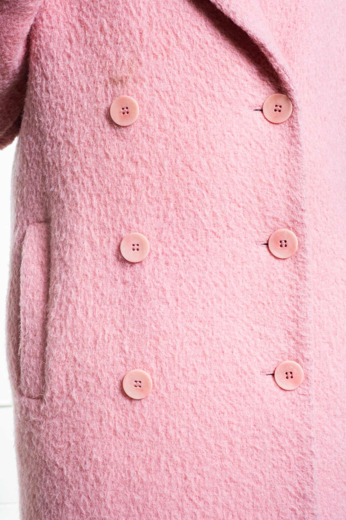 Pink Virgin Wool Trench Coat