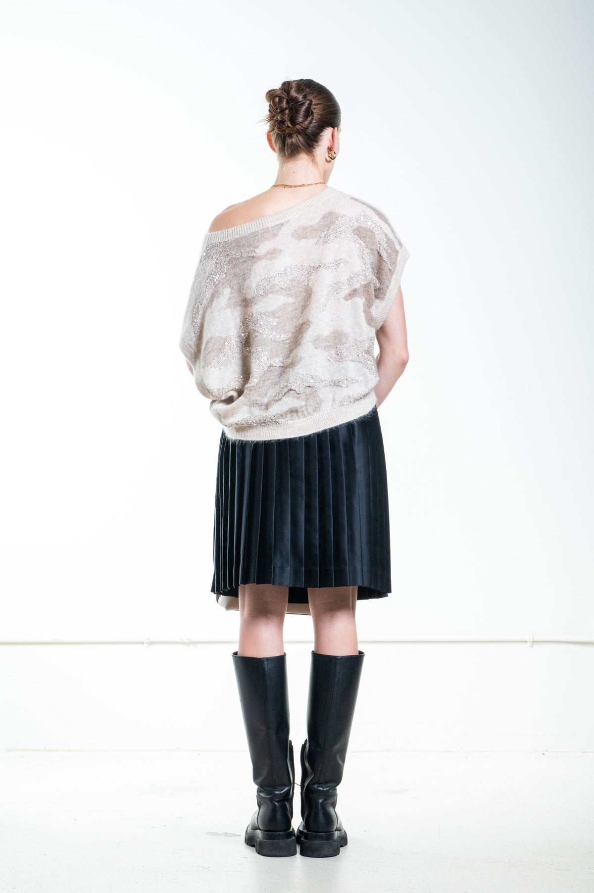 Beige Sequin Vest
