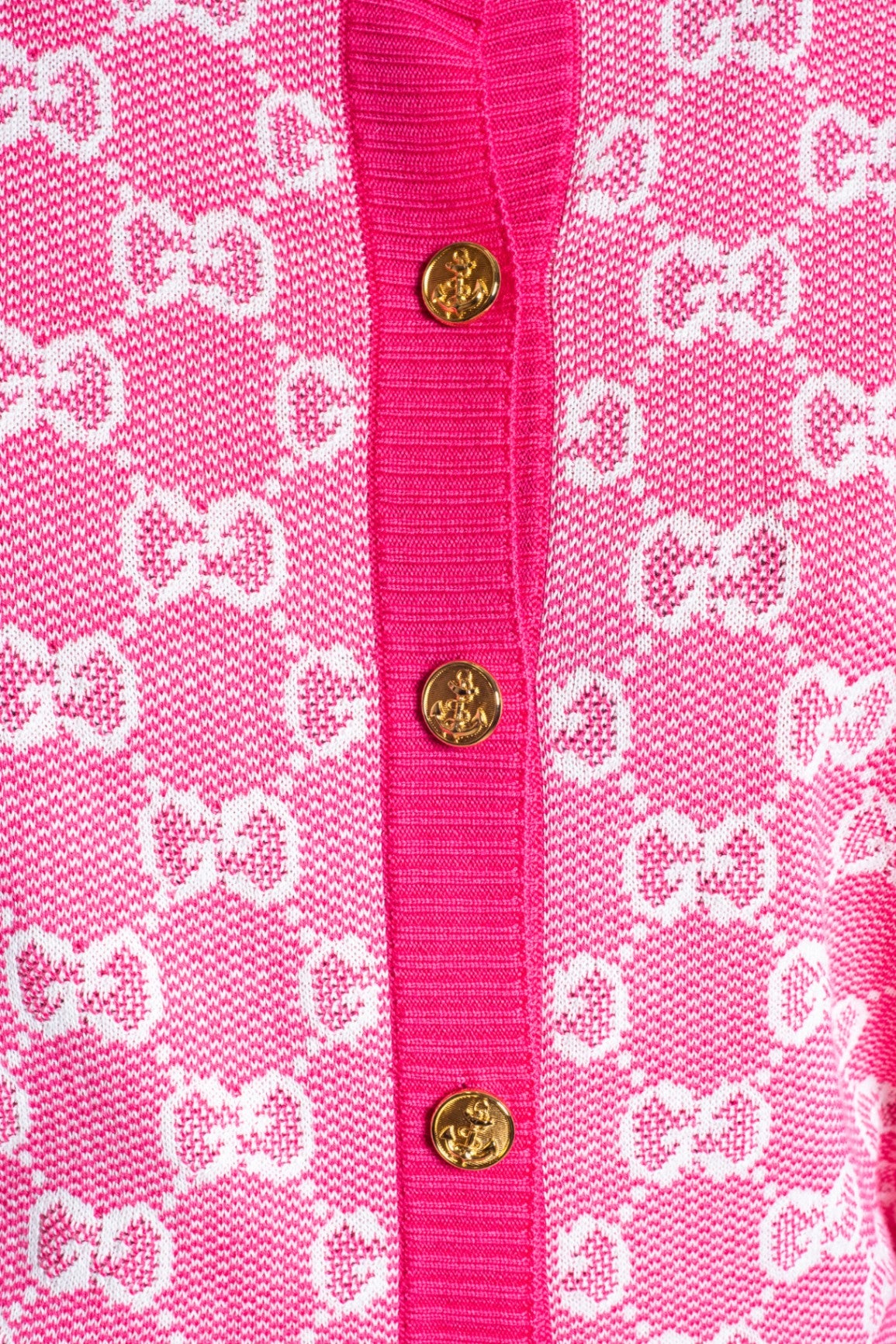 Pink GG Jacquard Wool-Blend Cardigan