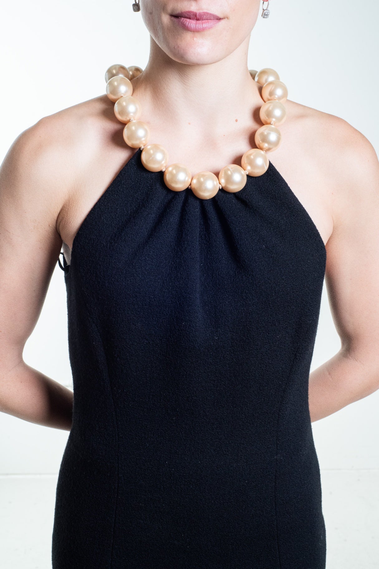 Vintage Black Pearl Necklace Dress