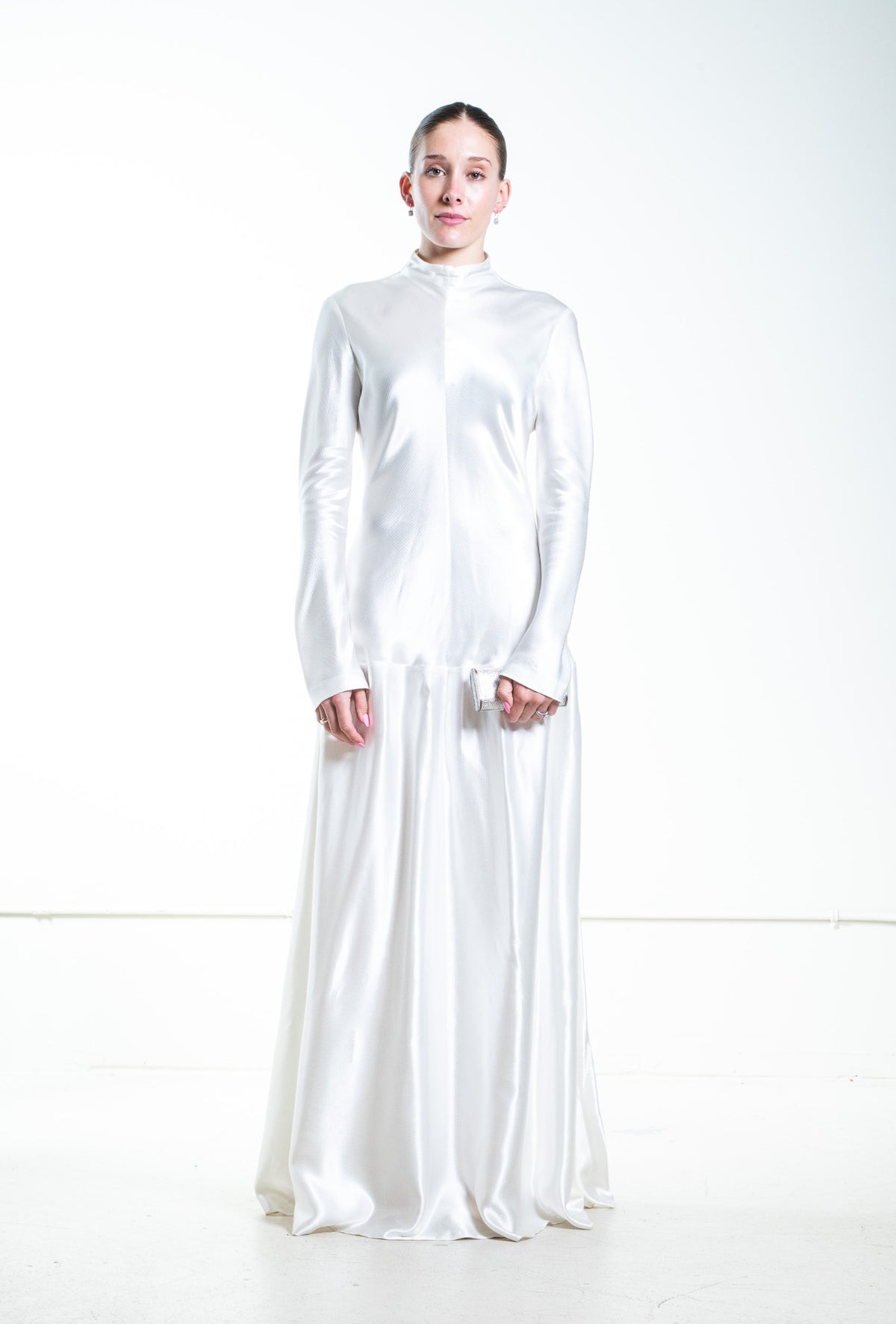 Ivory Mila Satin Maxi Dress