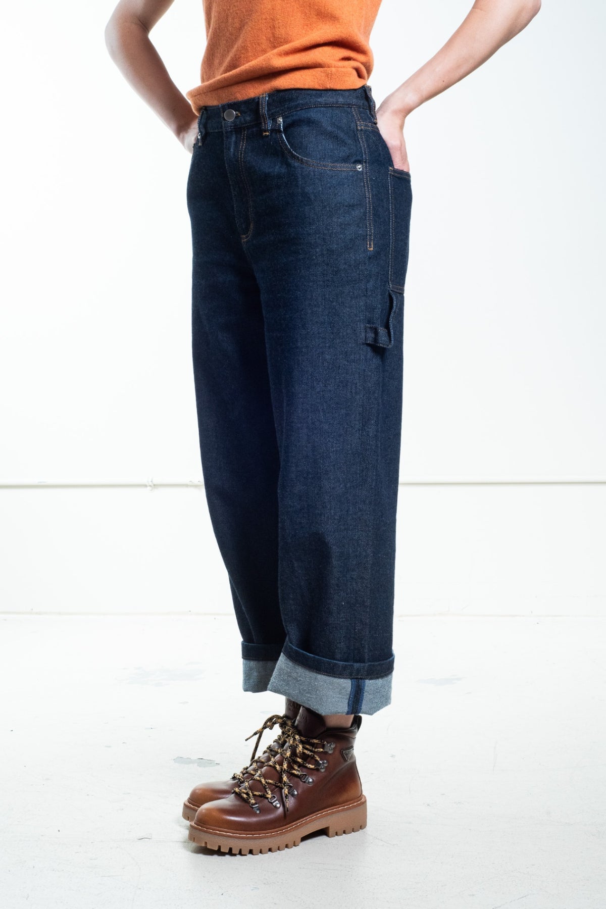 Dark Blue Wide Leg Jeans