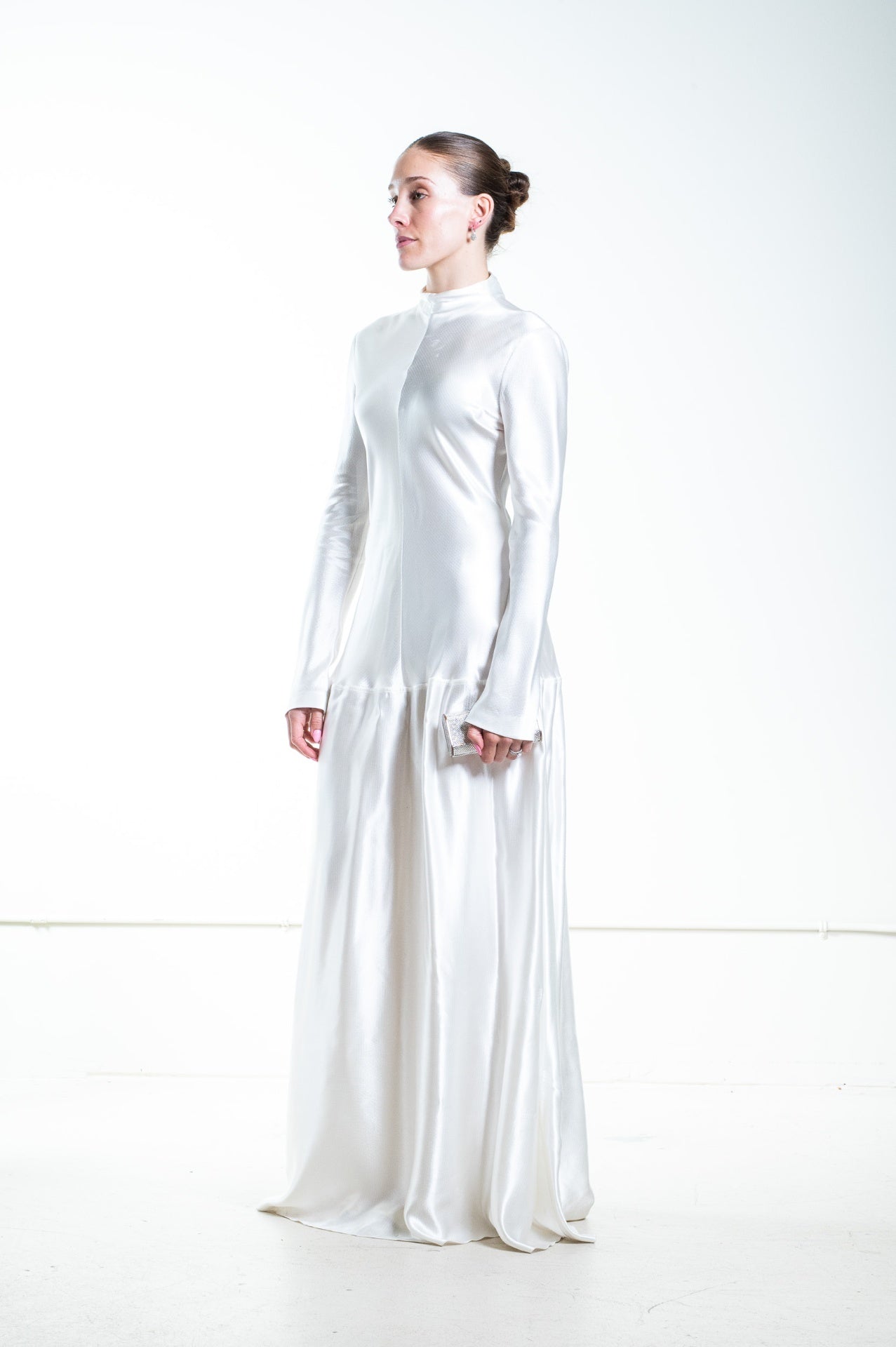 Ivory Mila Satin Maxi Dress