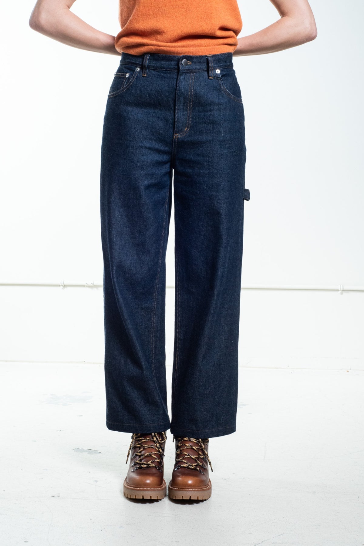 Dark Blue Wide Leg Jeans