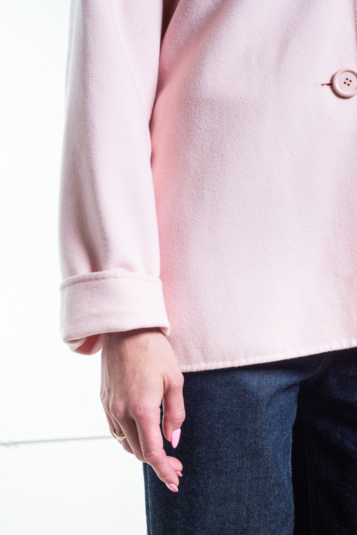 Pink Wool Coat w/ Belt