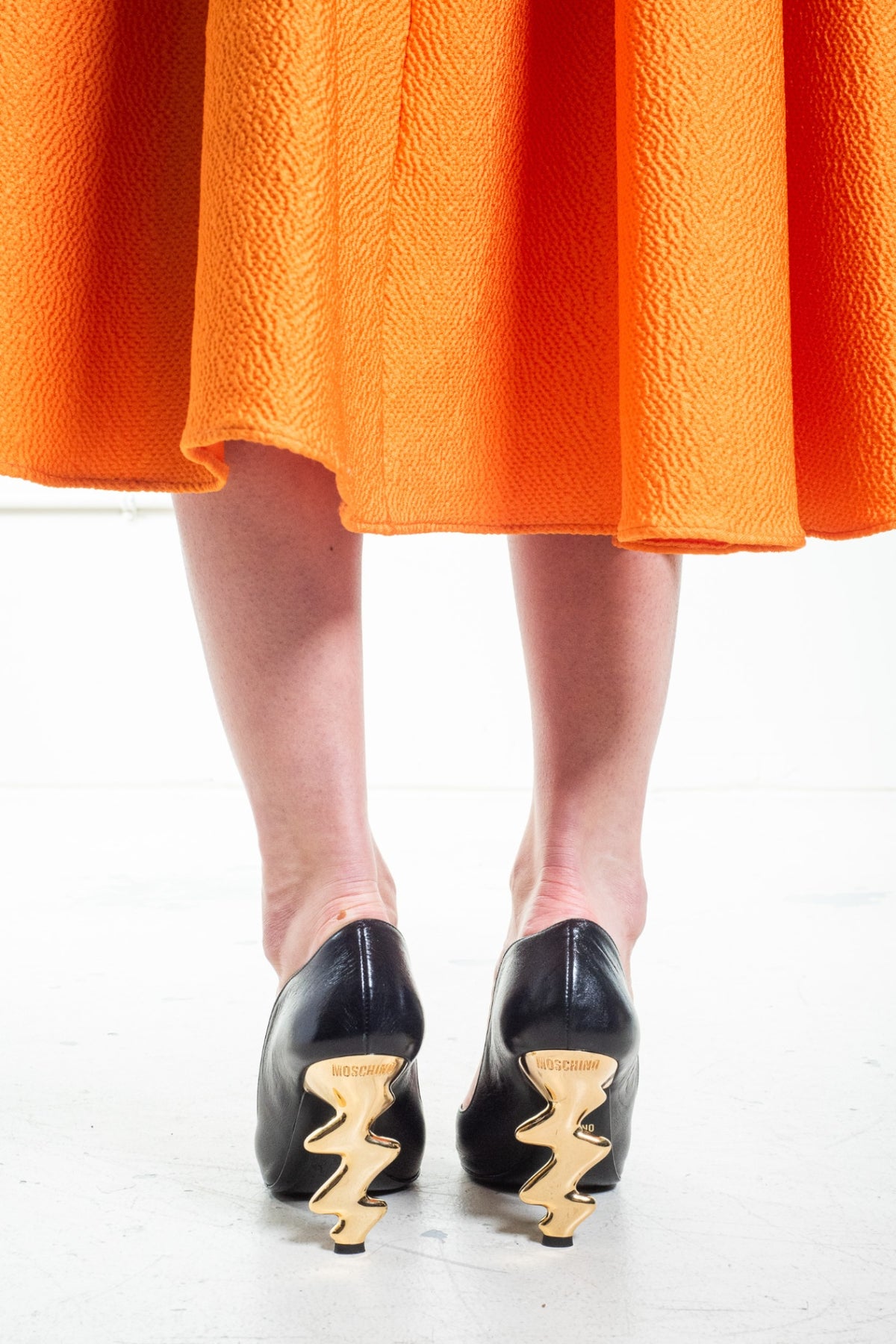 Black Pumps w/ Lightning Bolt Heel