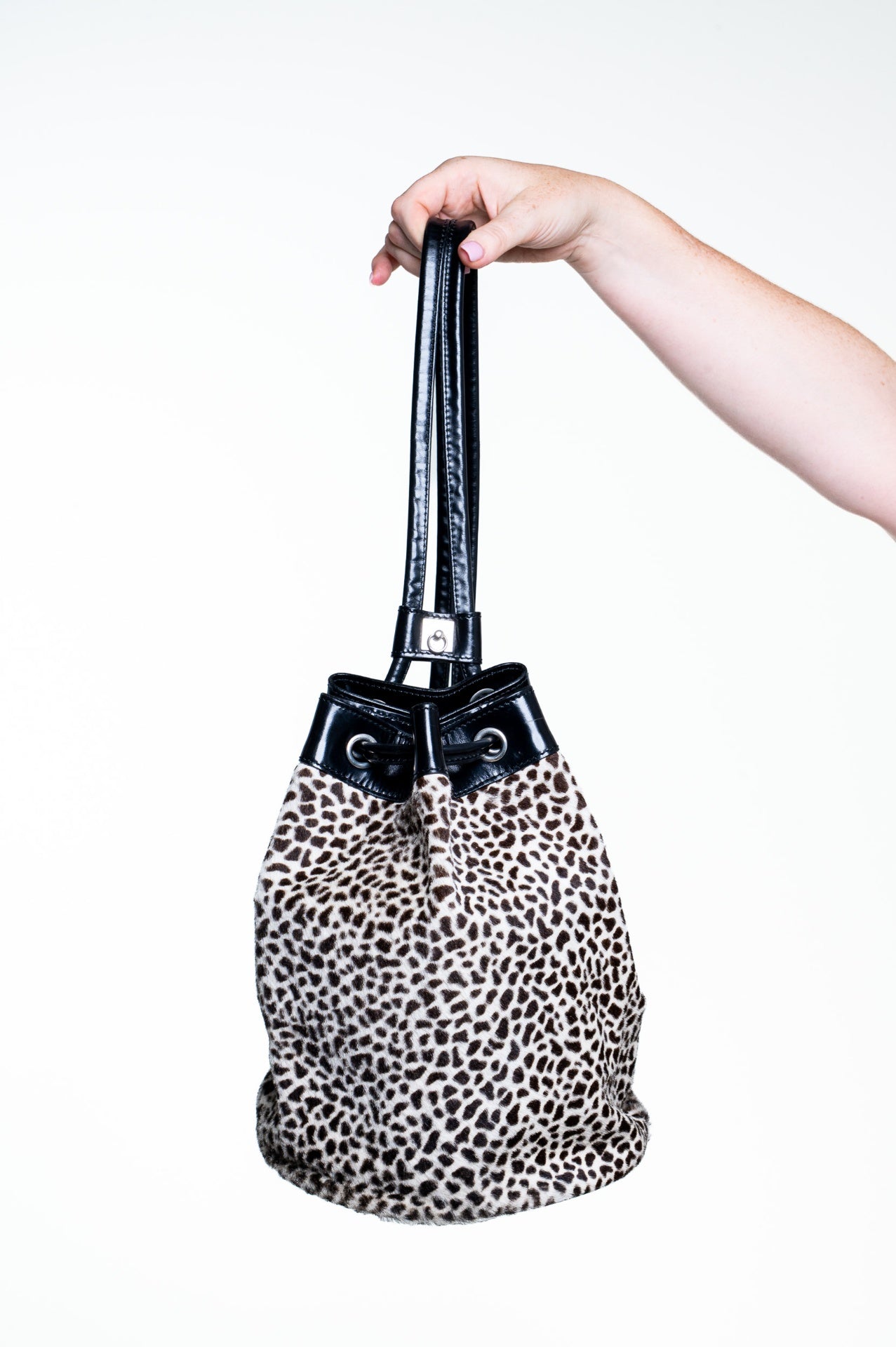 Vintage Animal Print Bucket Backpack