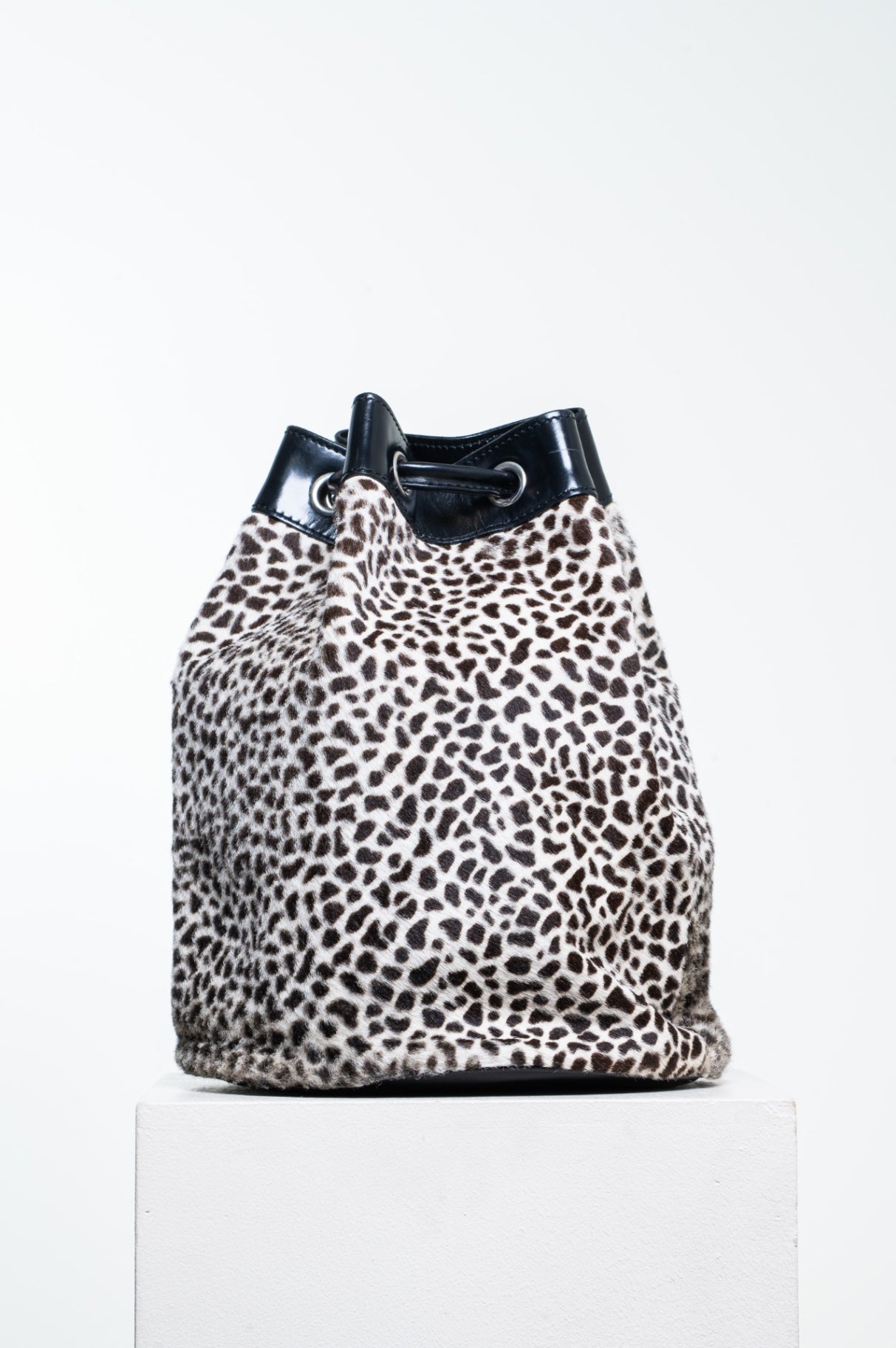 Vintage Animal Print Bucket Backpack