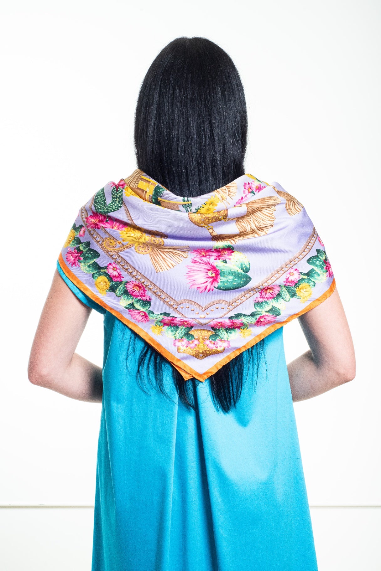 Lavender Printed Silk Scarf