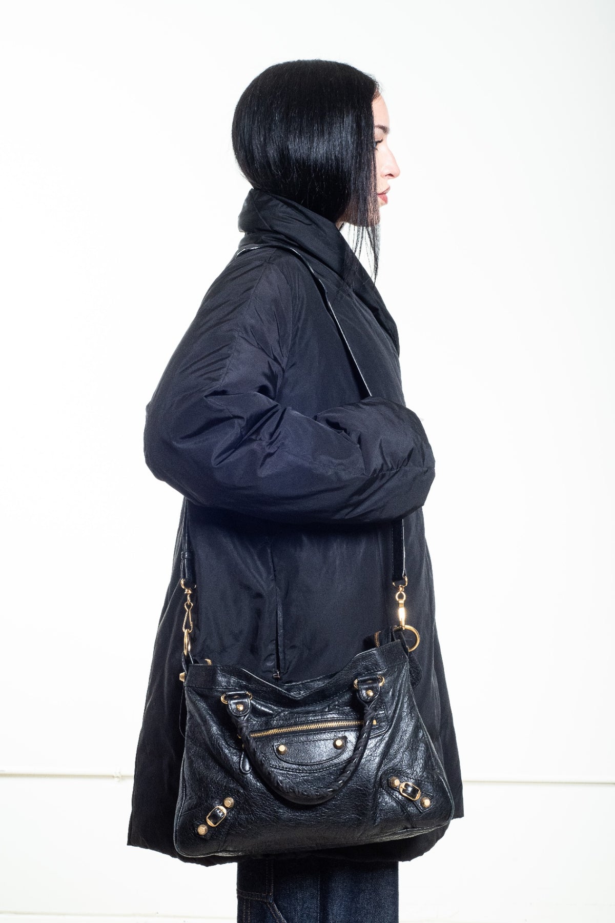 Black Asymmetrical Puffer Jacket