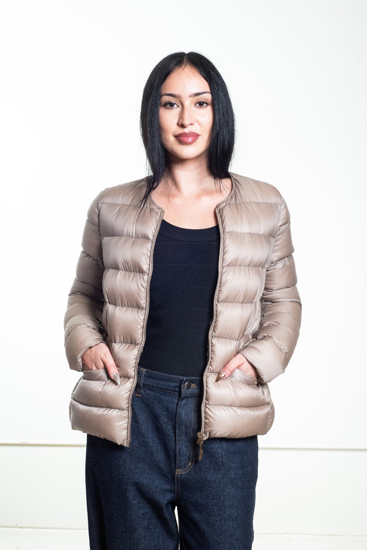 Beige Meille 2-Way Down-Filled Puffer Jacket