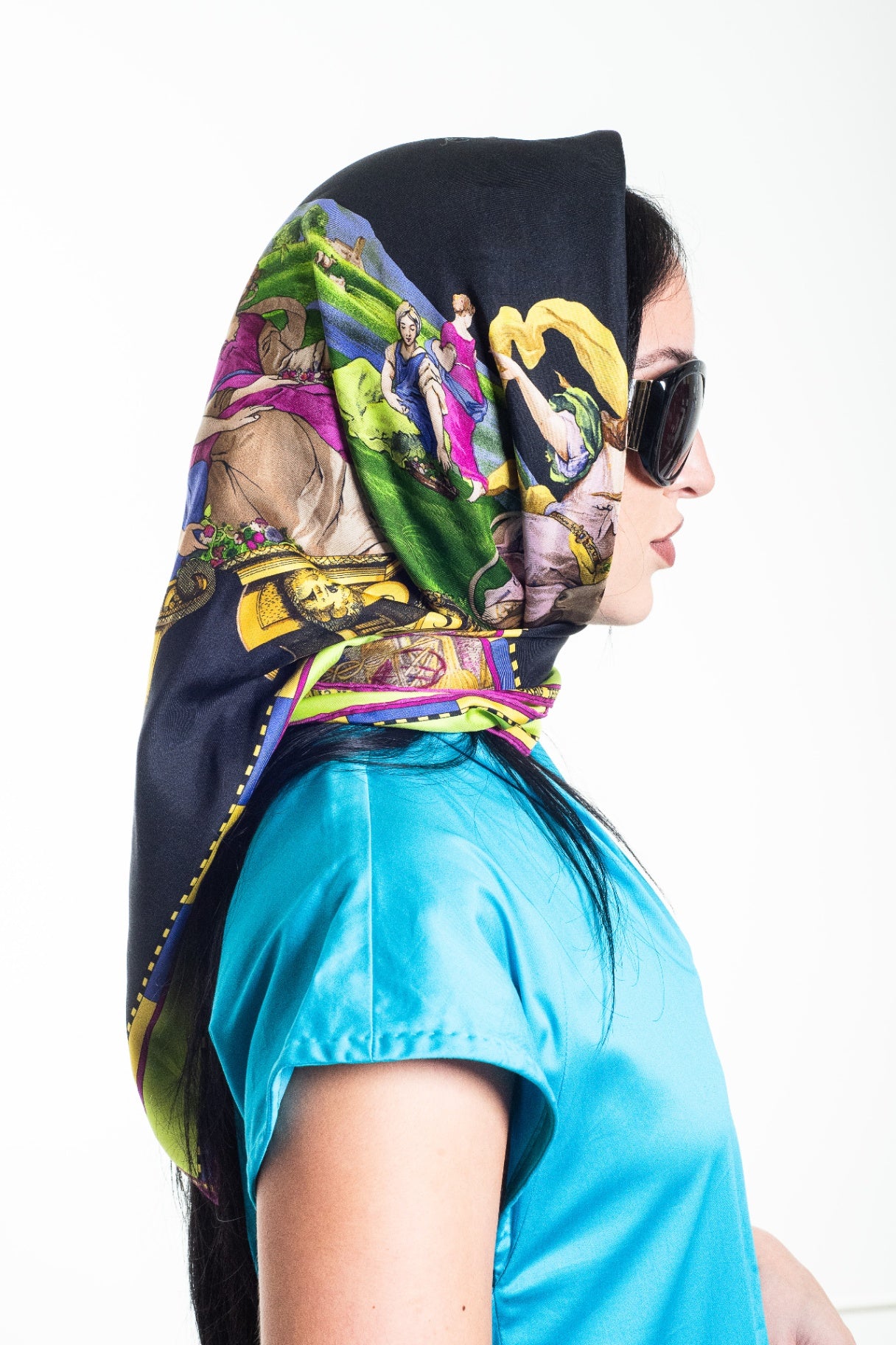 Vintage Multicolour 1993 'Europa' Silk Scarf