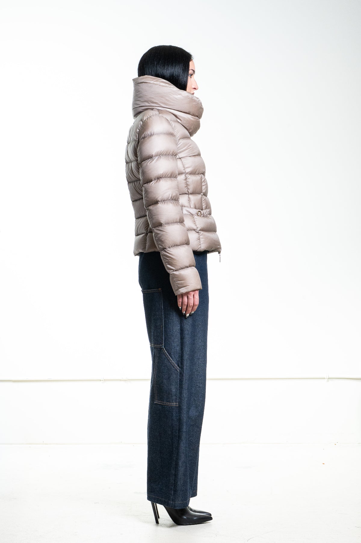 Beige Meille 2-Way Down-Filled Puffer Jacket