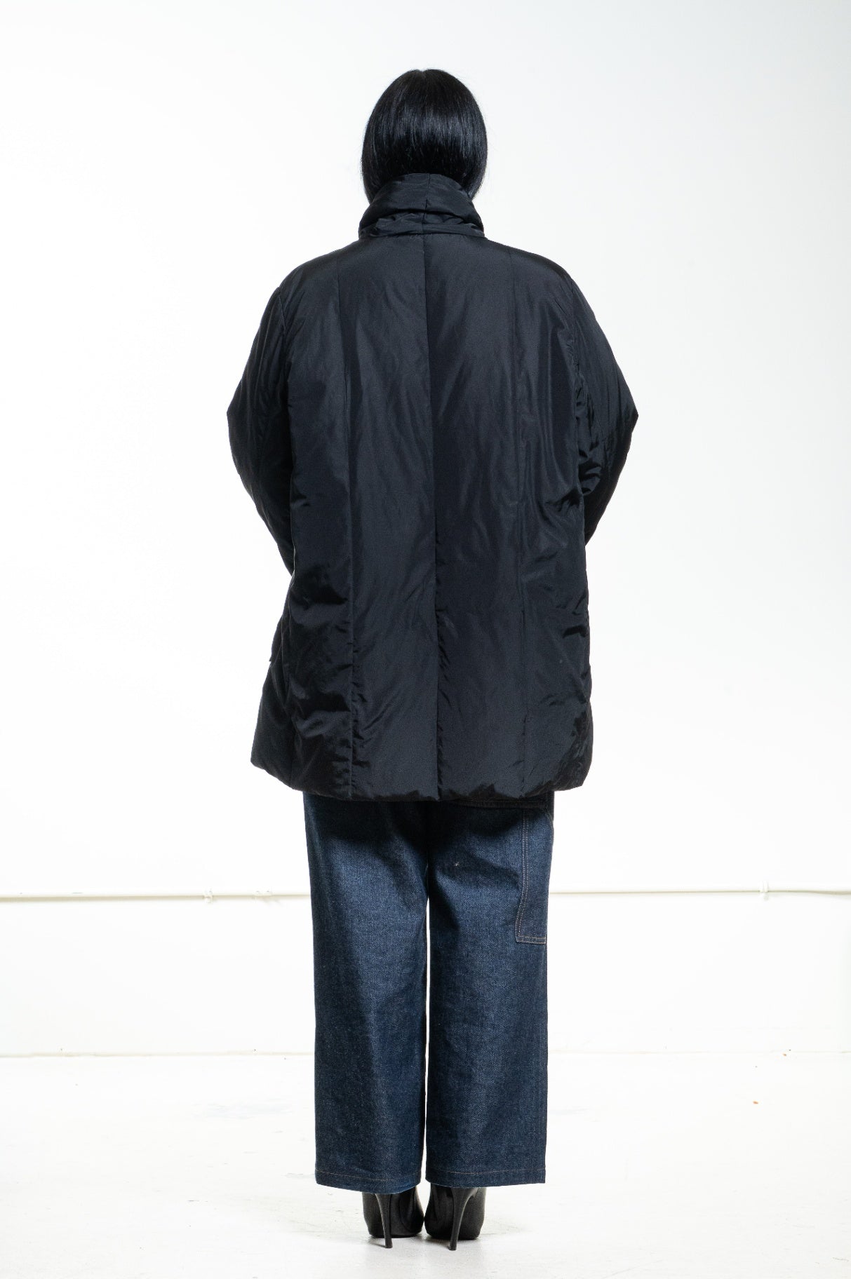 Black Asymmetrical Puffer Jacket