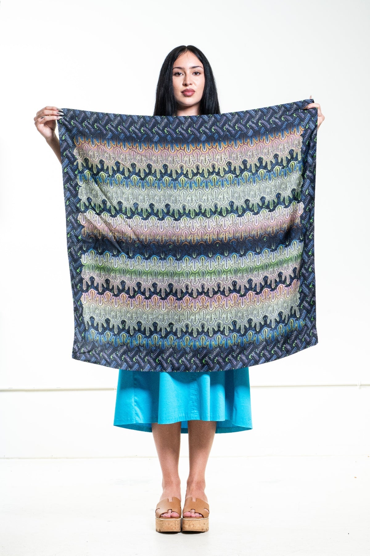 Multicolour Silk Printed Scarf