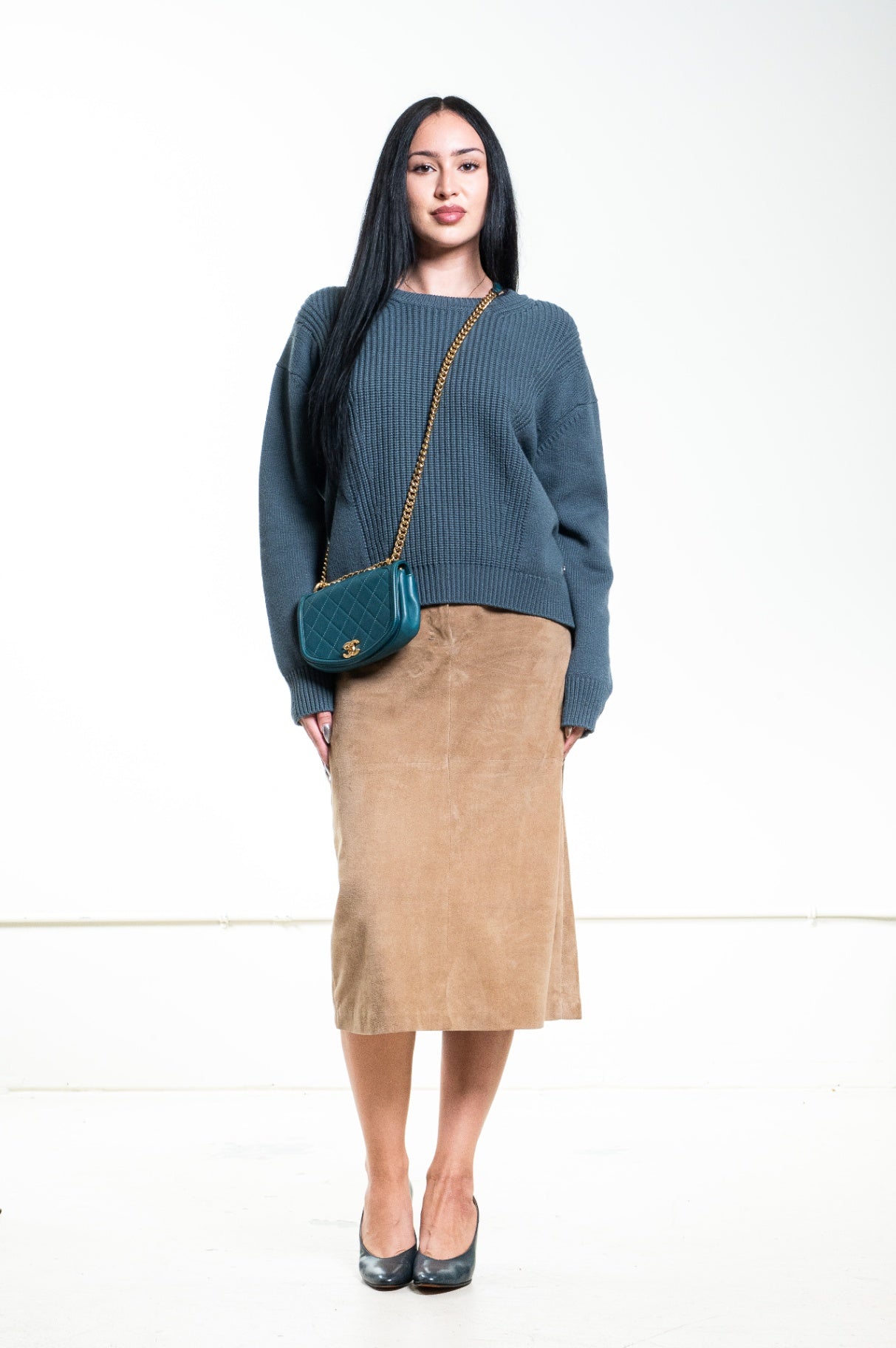Camel Midi Skirt