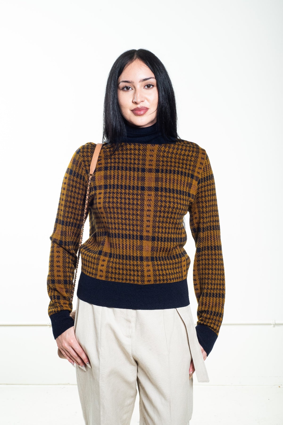 Mustard/yellow Plaid Sweater