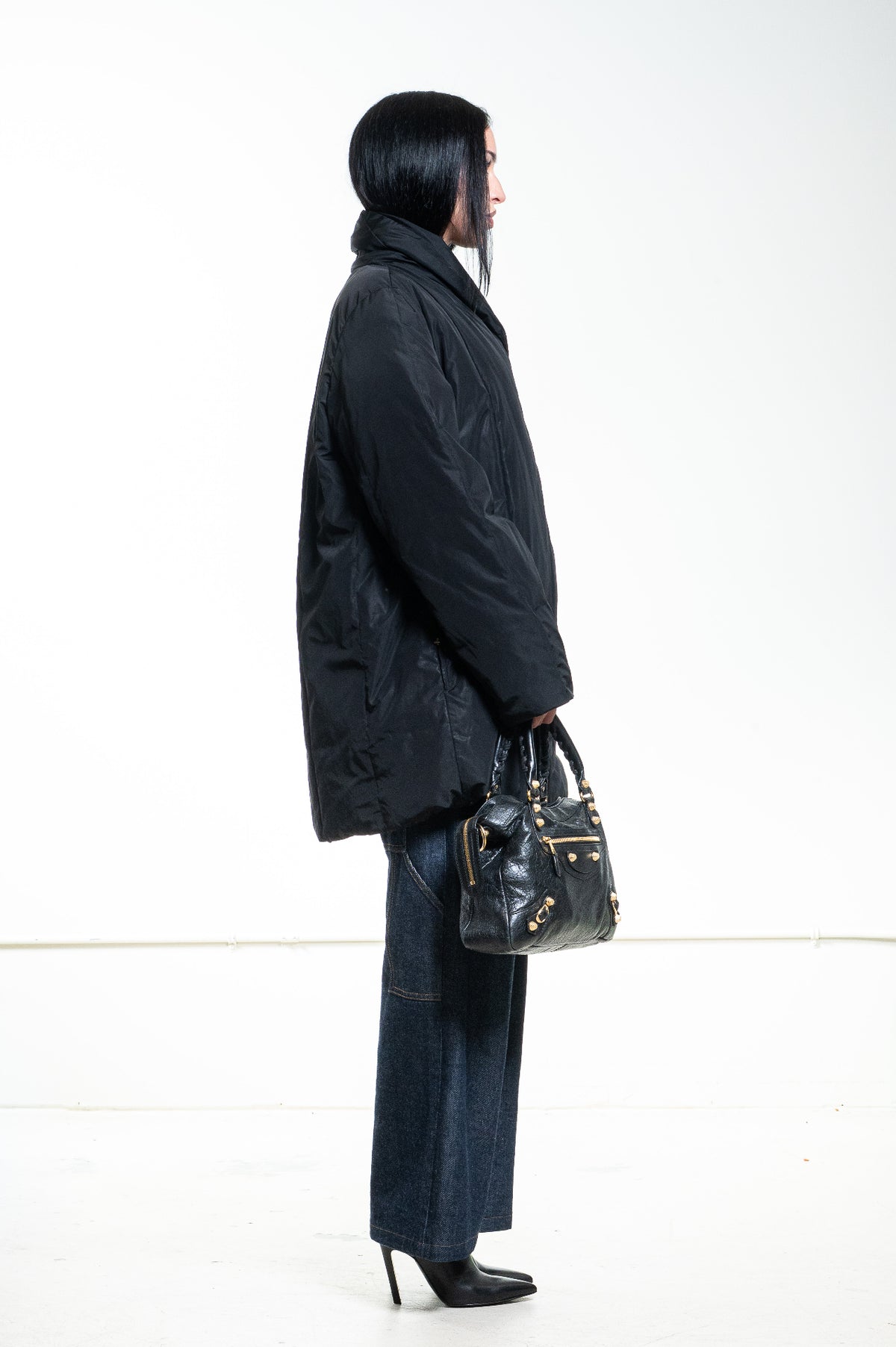 Black Asymmetrical Puffer Jacket