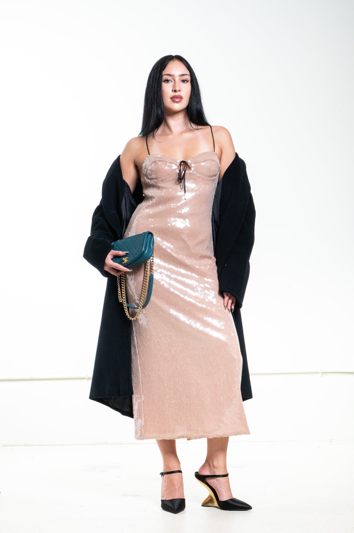 Nude Che Midi Dress in Paillette