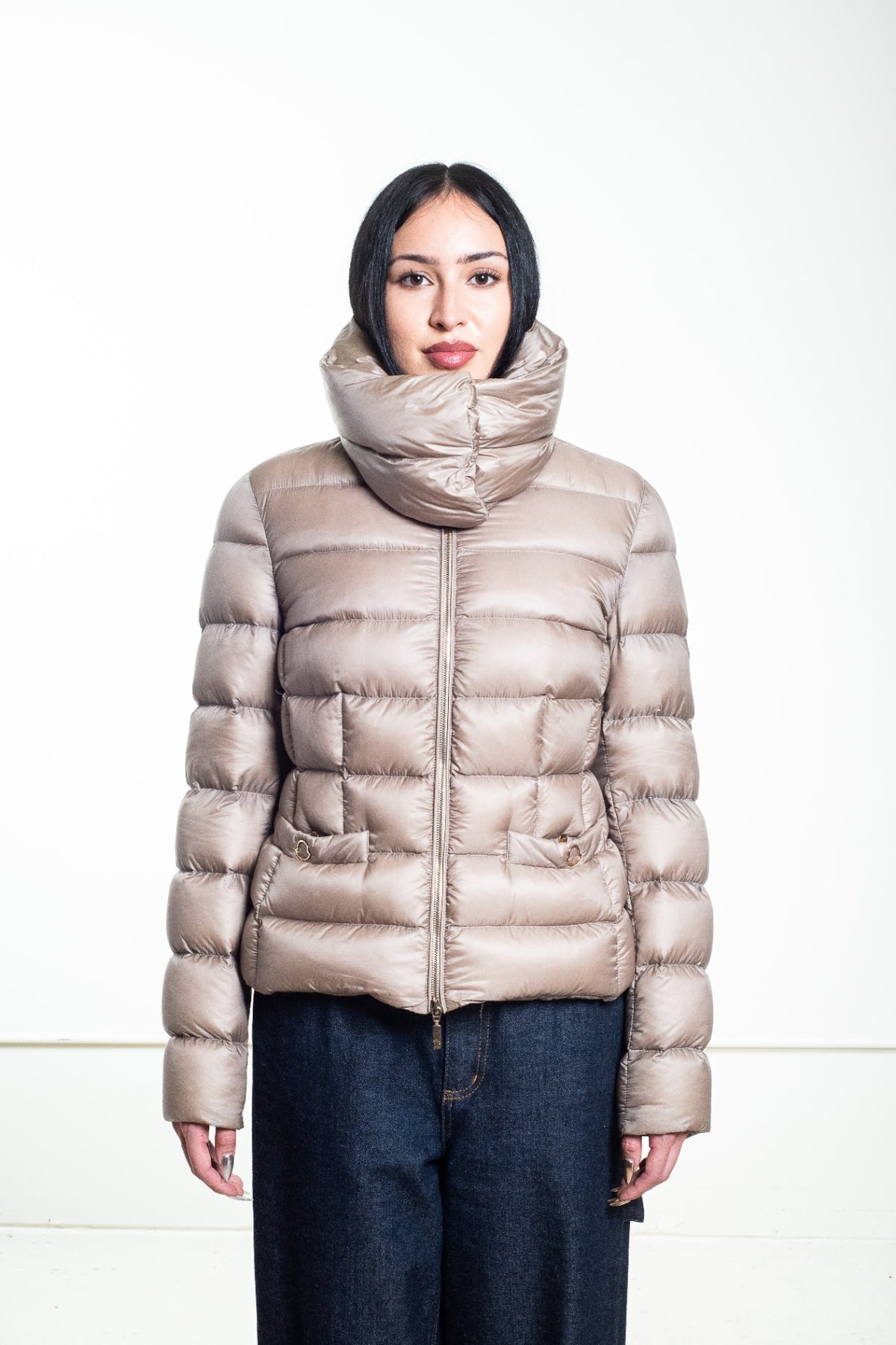 Beige Meille 2-Way Down-Filled Puffer Jacket