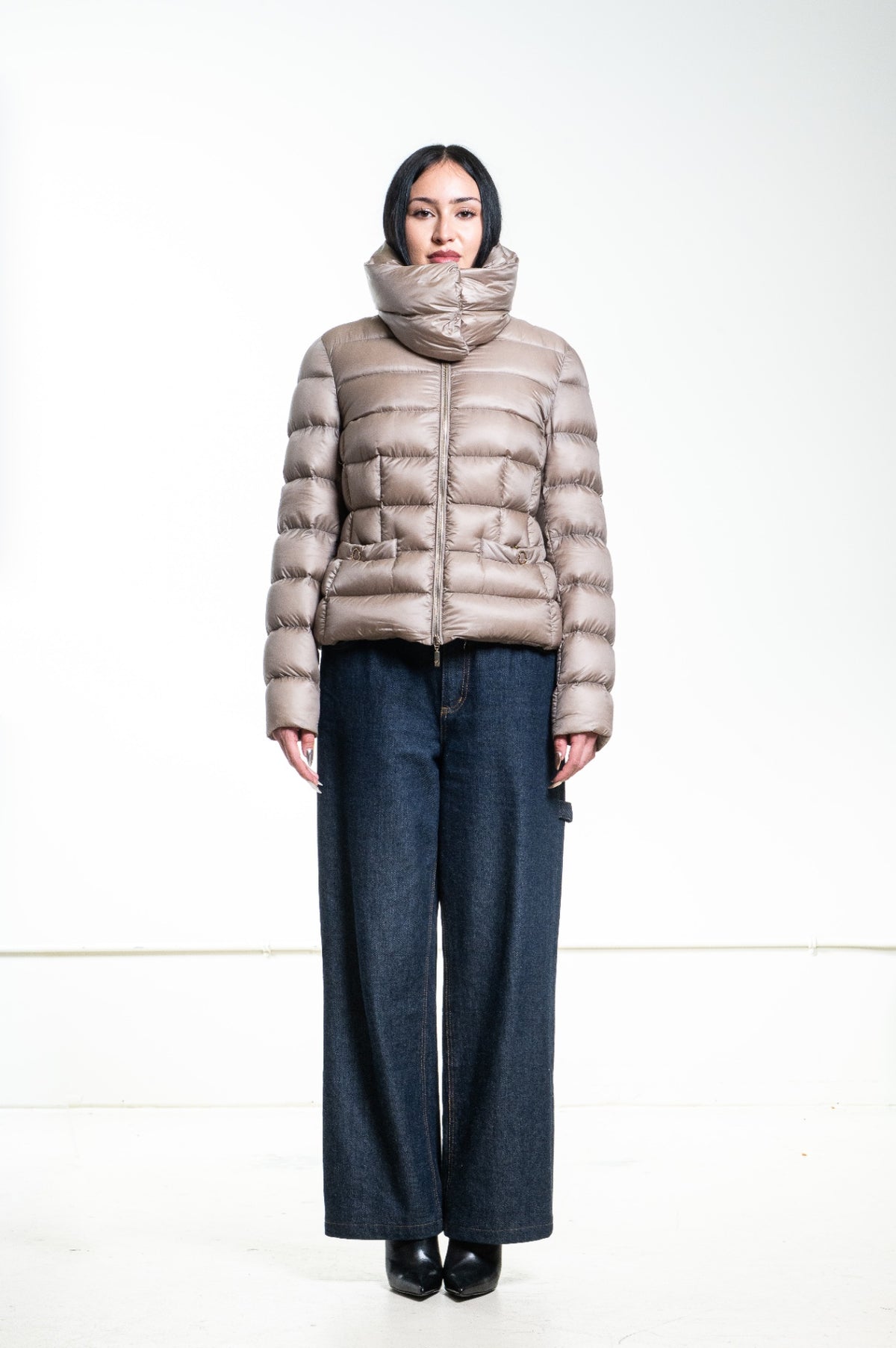 Beige Meille 2-Way Down-Filled Puffer Jacket