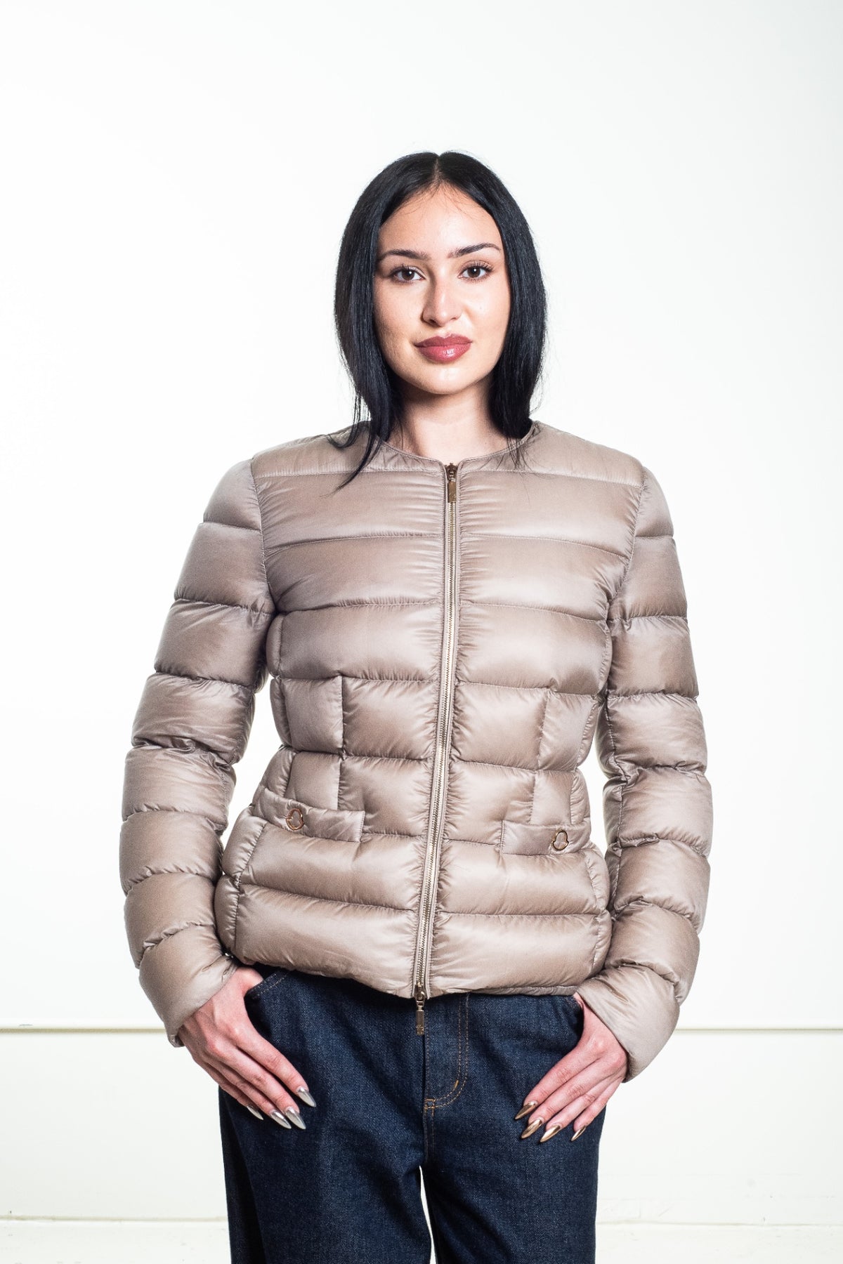 Beige Meille 2-Way Down-Filled Puffer Jacket