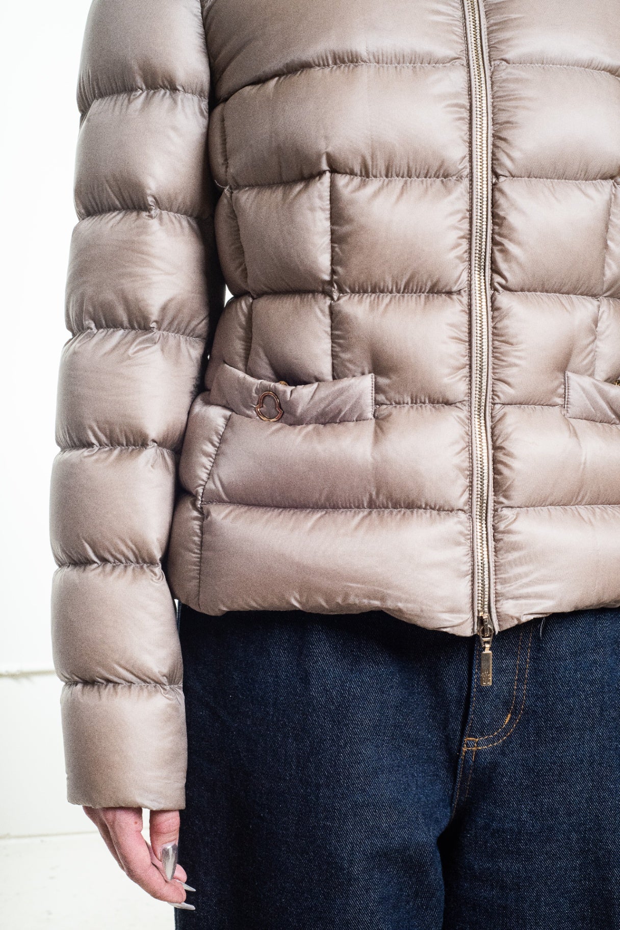 Beige Meille 2-Way Down-Filled Puffer Jacket