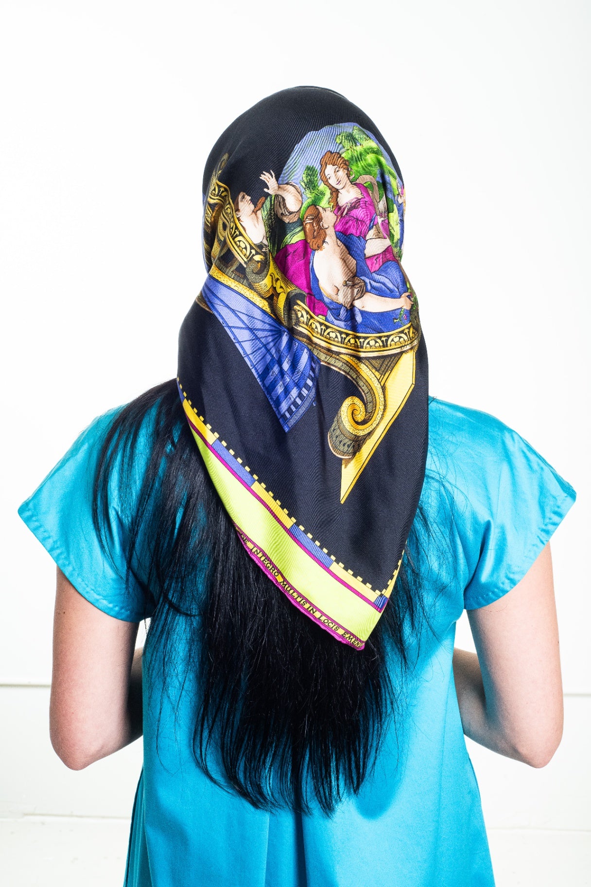 Vintage Multicolour 1993 'Europa' Silk Scarf