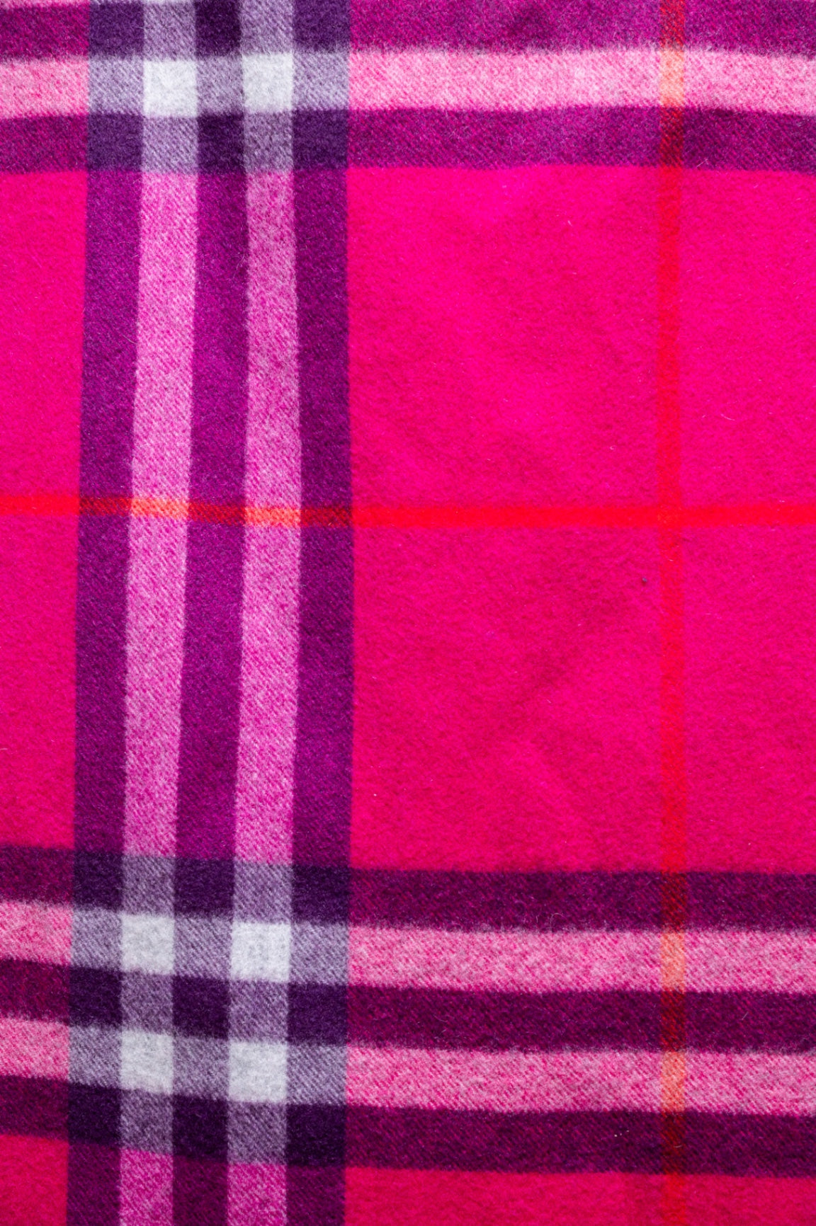 Pink Checked Fringed Edge Scarf