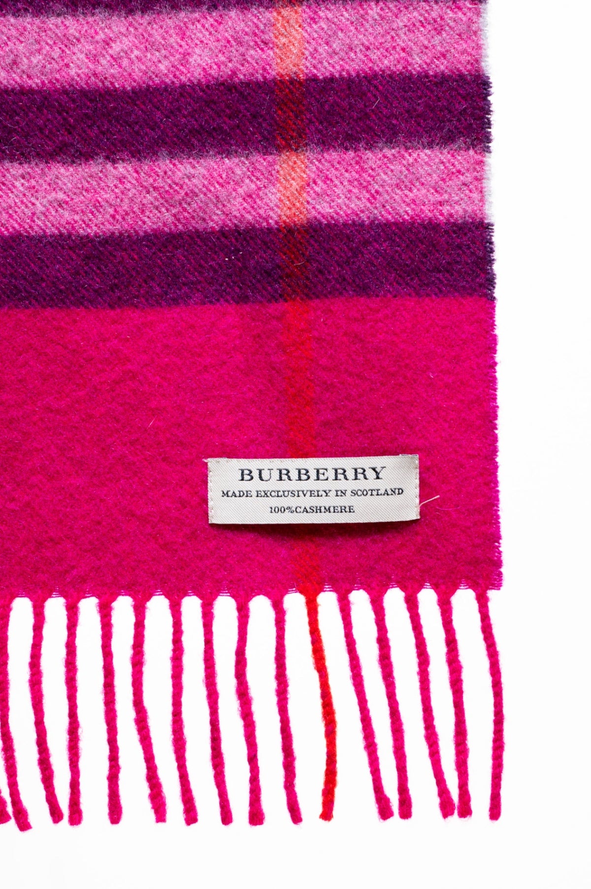 Pink Checked Fringed Edge Scarf