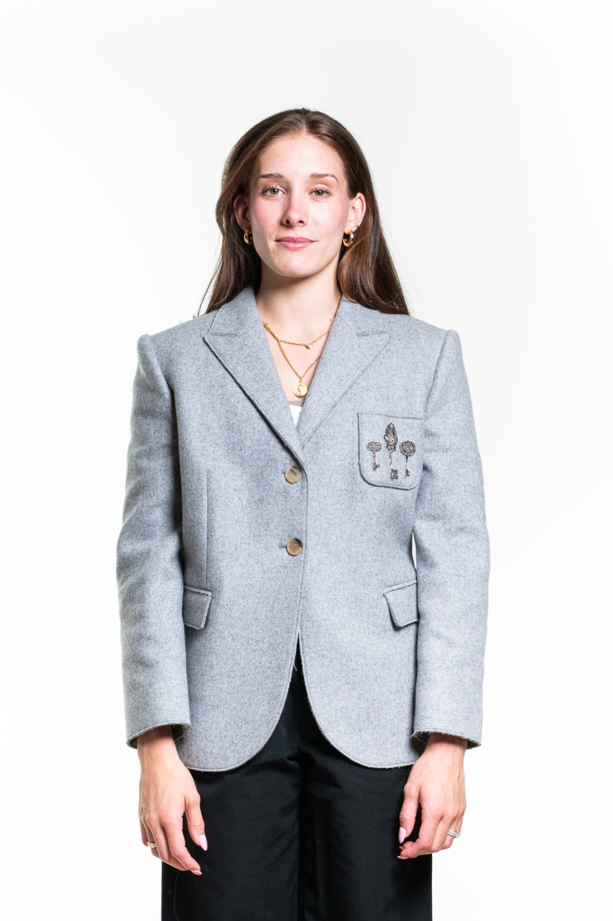 Gray Cashmere Blazer