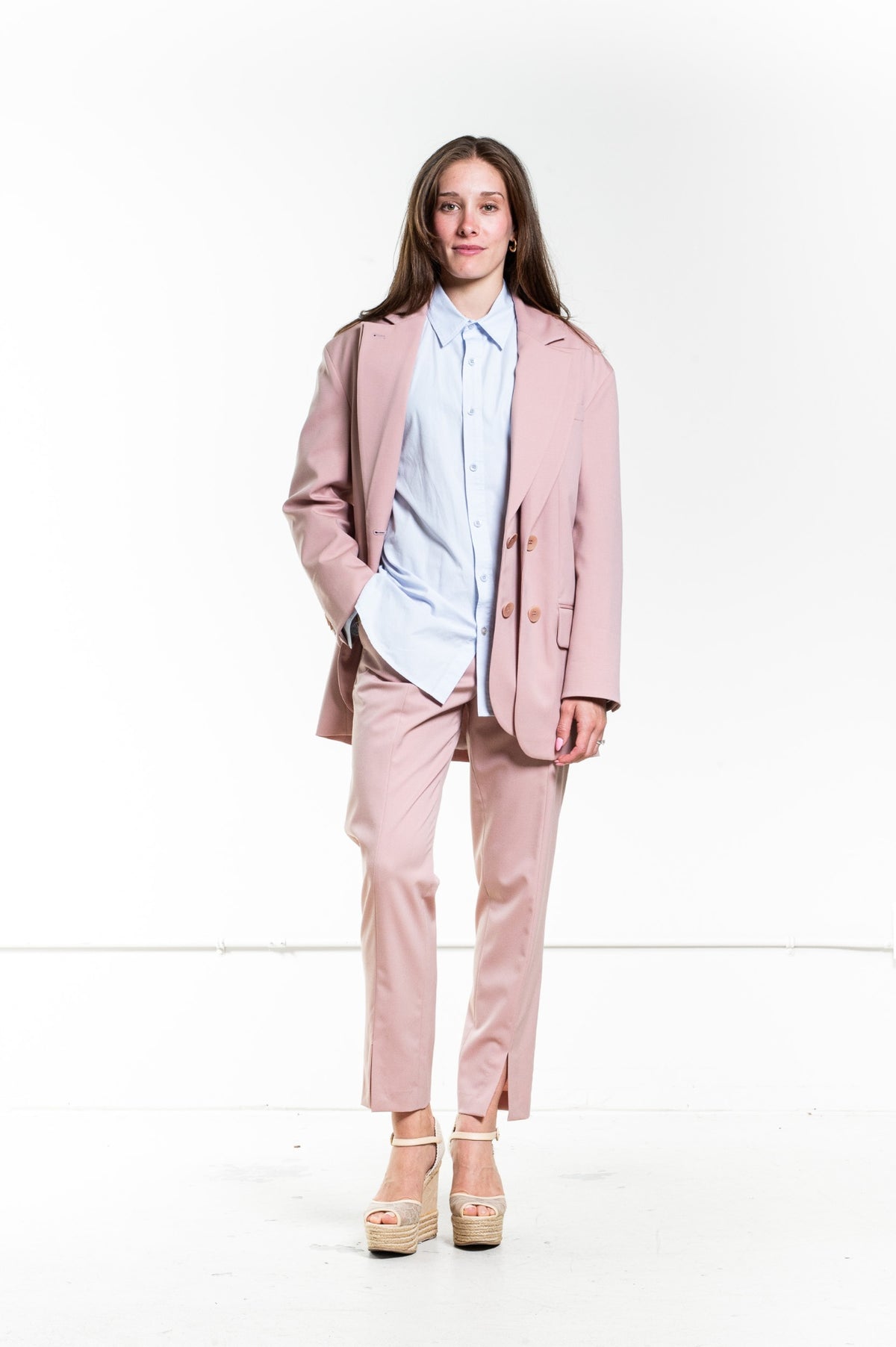Pink Cassius Suiting Slim Pant