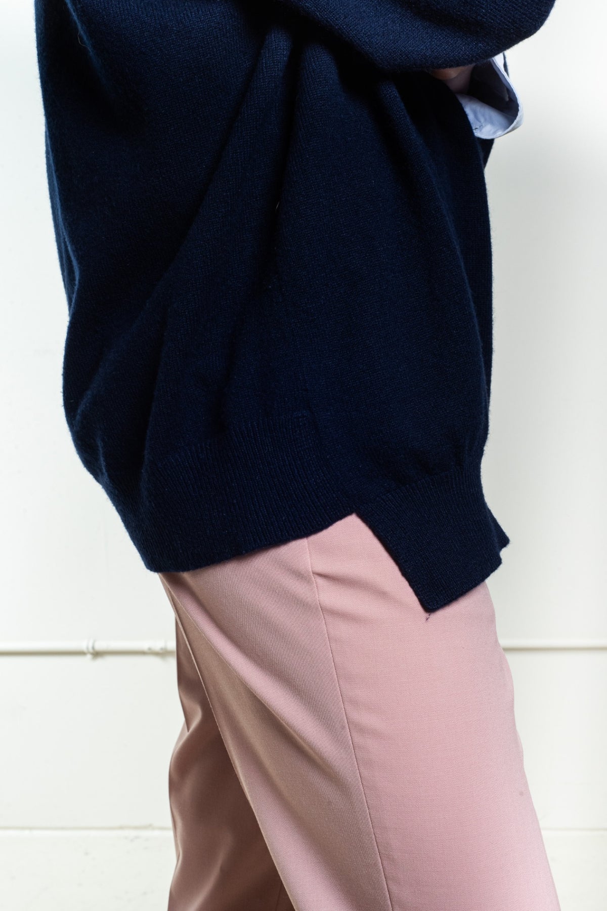 Navy Blue Signature V Neck Sweater